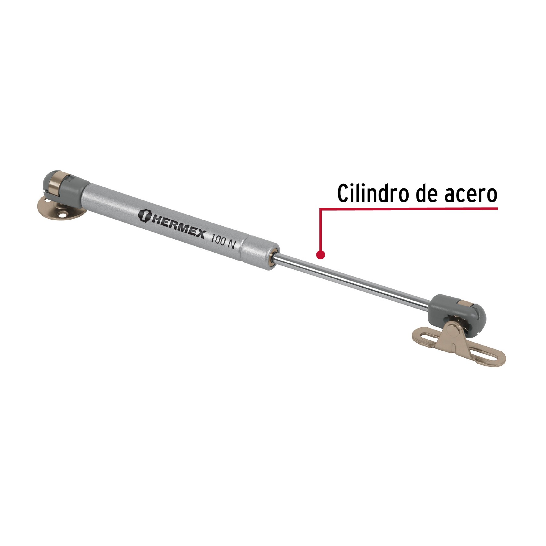 PISTÓN A GAS CON CAPACIDAD DE 60 N / 6 KG, HERMEX 42003