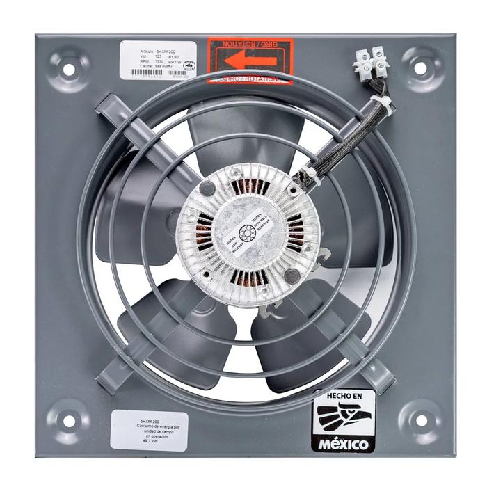 Extractor Axial 110V Soler MXAAI-002-8 Aspas 10" Diámetro 825m3hr 127V 140HP 60Hz 0,65A 55dB, AxiAire