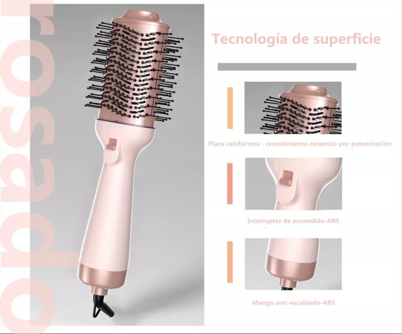 Cepillo Alaciador/rizador Y Secador De 4 En 1 Cepillo Secado