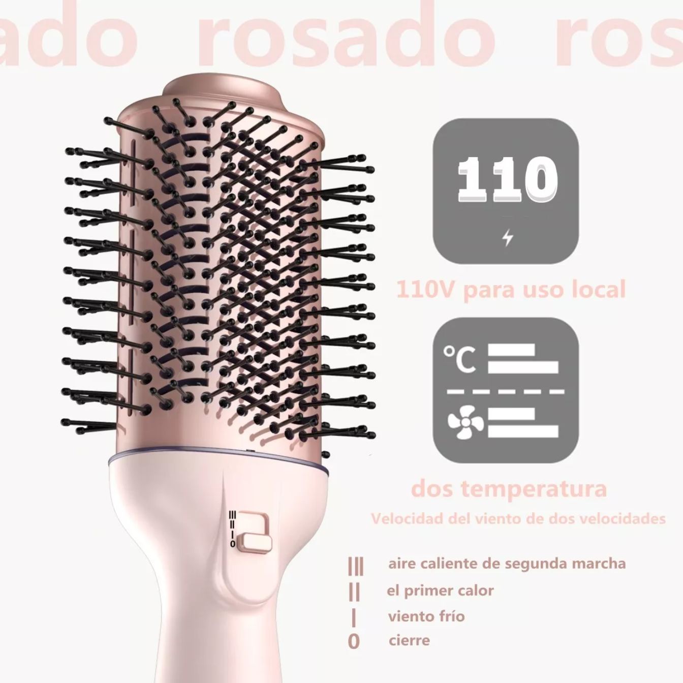 Cepillo Alaciador/rizador Y Secador De 4 En 1 Cepillo Secado