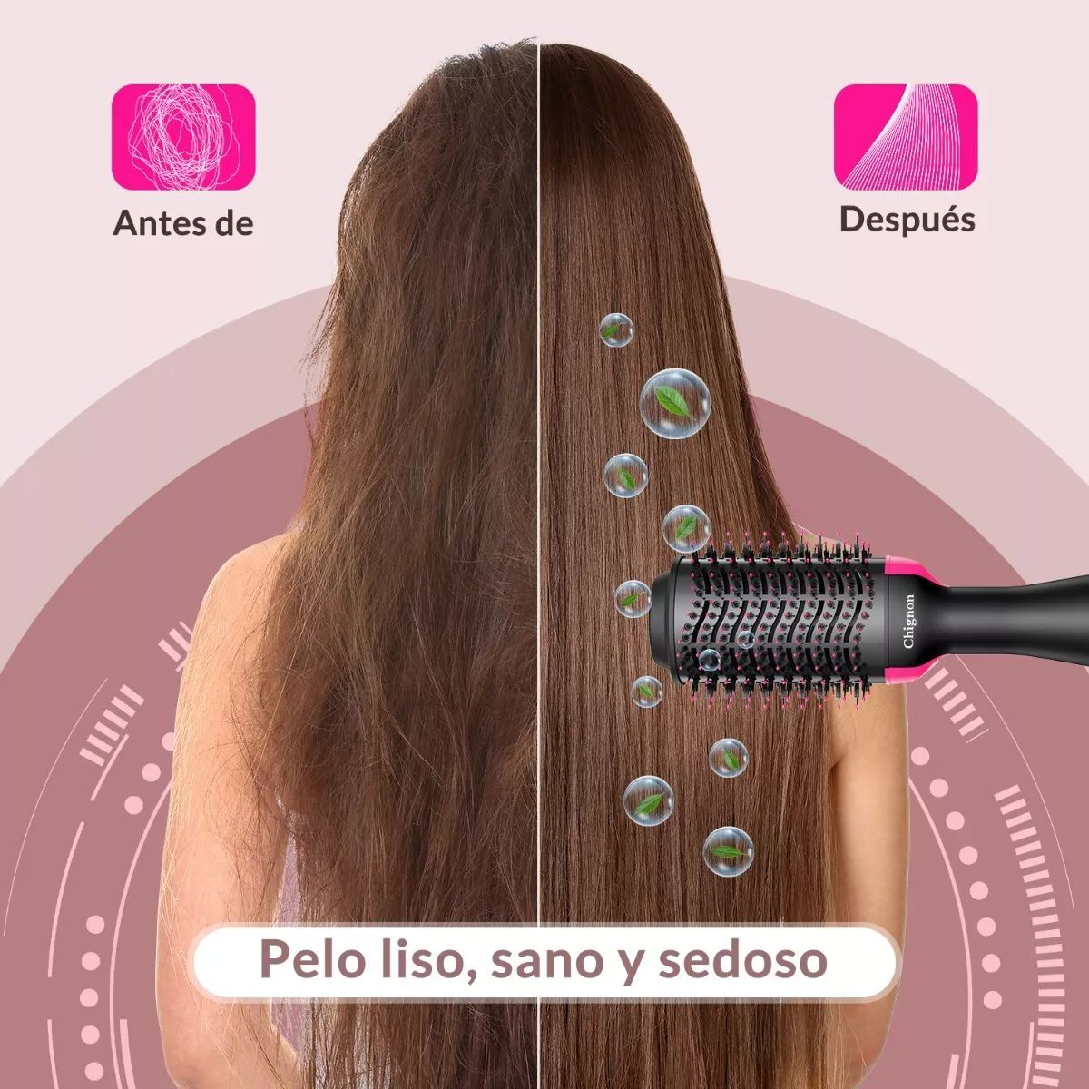 Cepillo Secador Aire Caliente Para Alaciado Salon 4 En 1