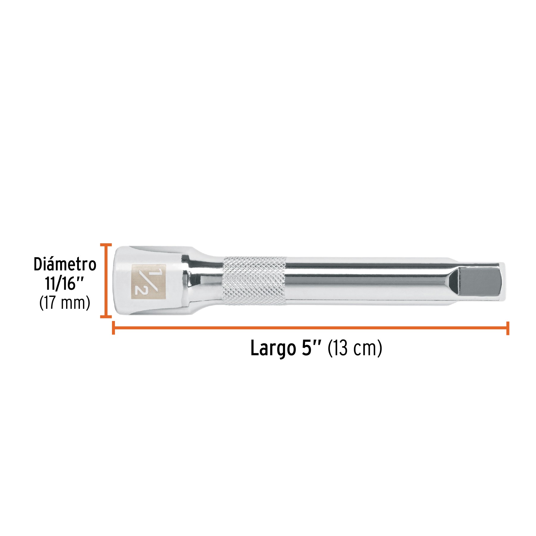 EXTENSIÓN CUADRO 1/2" PARA MATRACA, LARGO 5", TRUPER 13416
