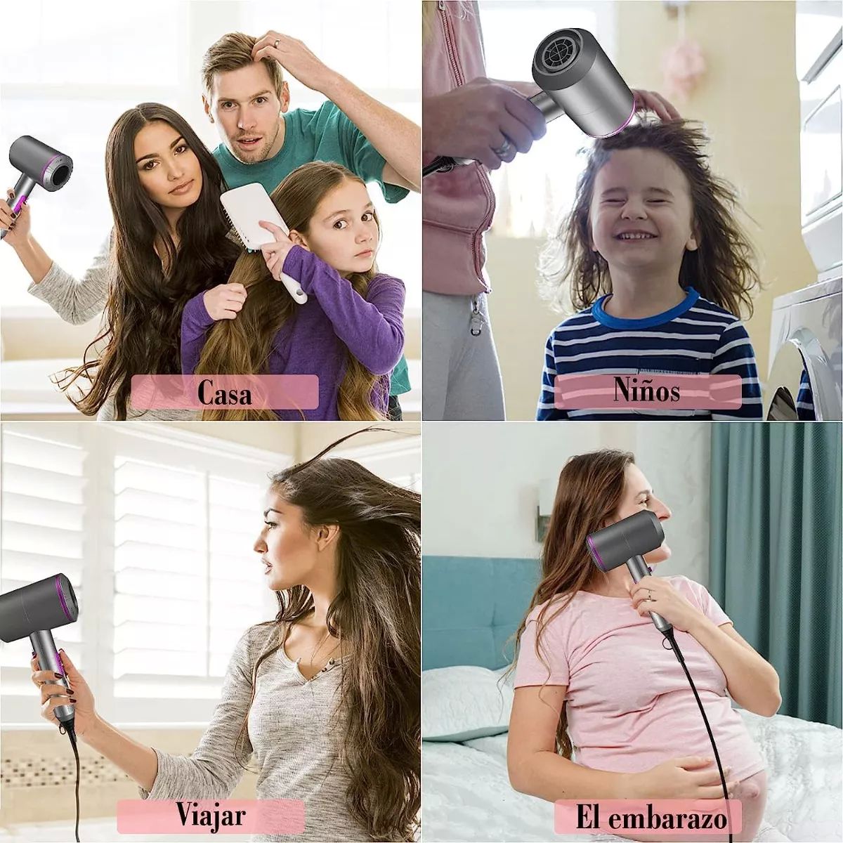 Secadoras Cabello Profesional Iones Negativos 2000w 3 Veloc