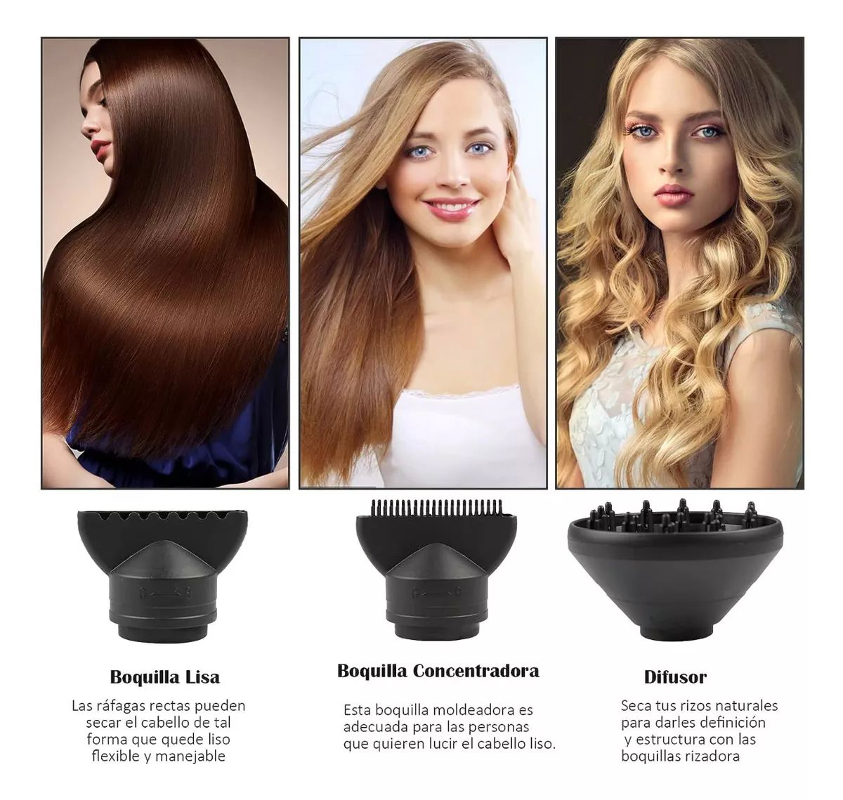 Secadoras Cabello Profesional Iones Negativos 2000w 3 Veloc