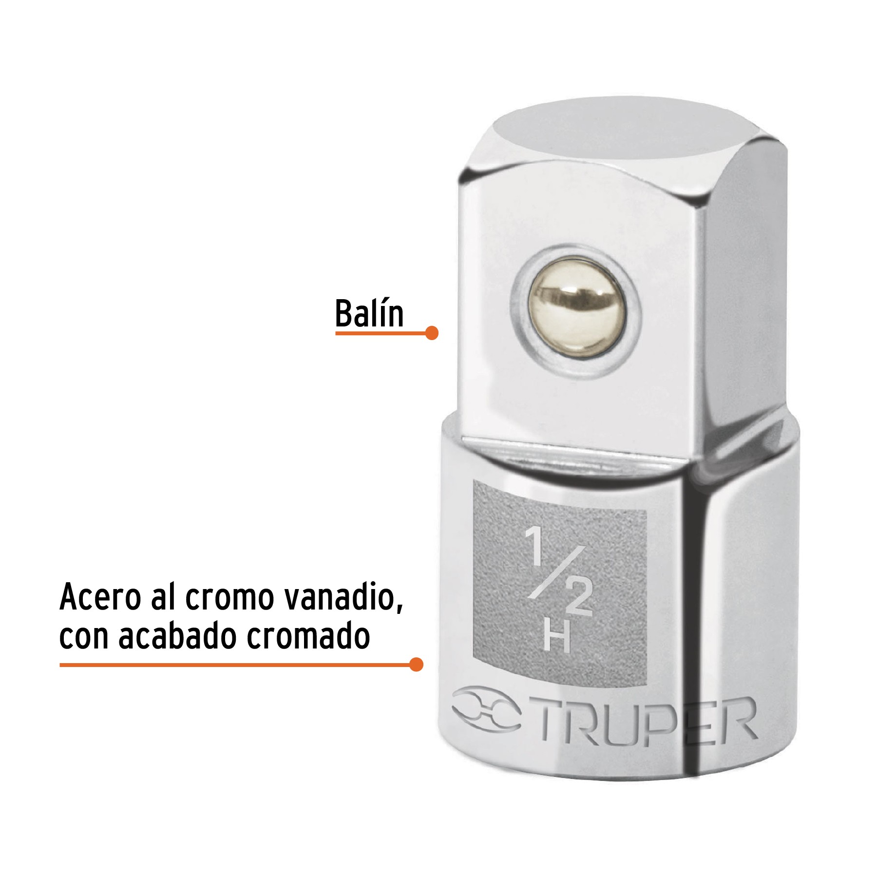 ADAPTADOR PARA MATRACA DE CUADRO 1/2" A CUADRO 3/4", TRUPER 13426