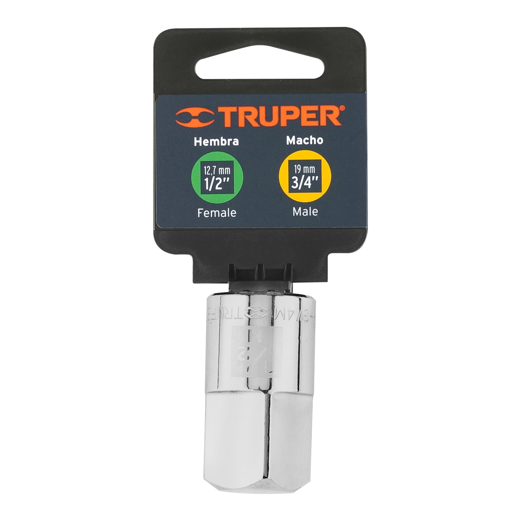 ADAPTADOR PARA MATRACA DE CUADRO 1/2" A CUADRO 3/4", TRUPER 13426