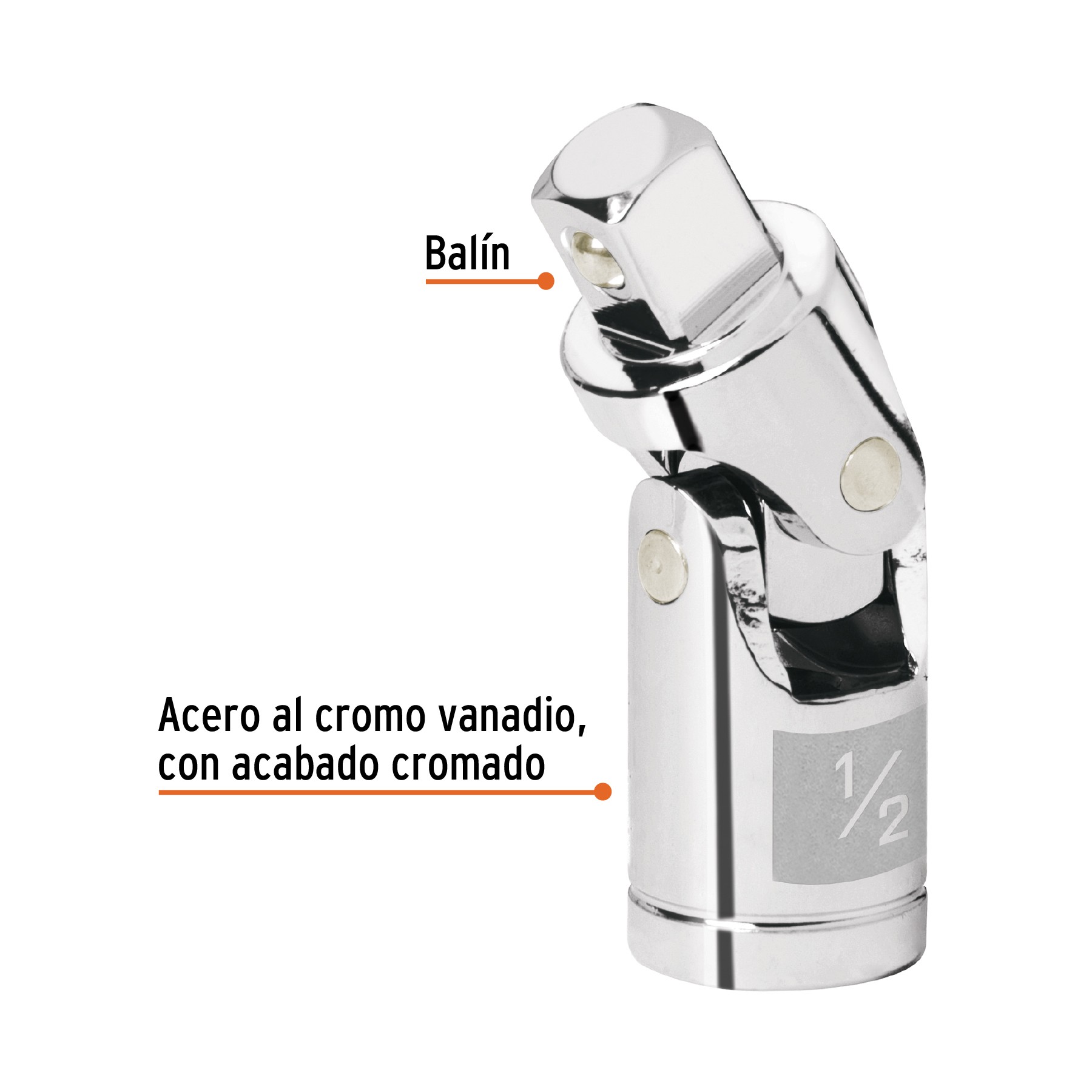 NUDO UNIVERSAL PARA DADOS CON CUADRO DE 1/2", TRUPER 13428