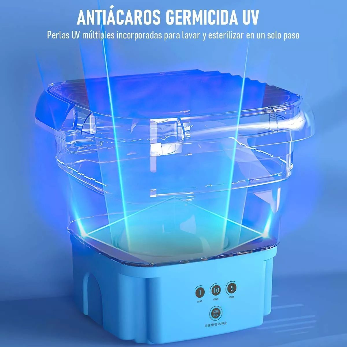 Mini Lavadora Portatil En Cubeta Plegable Con Centrifugado