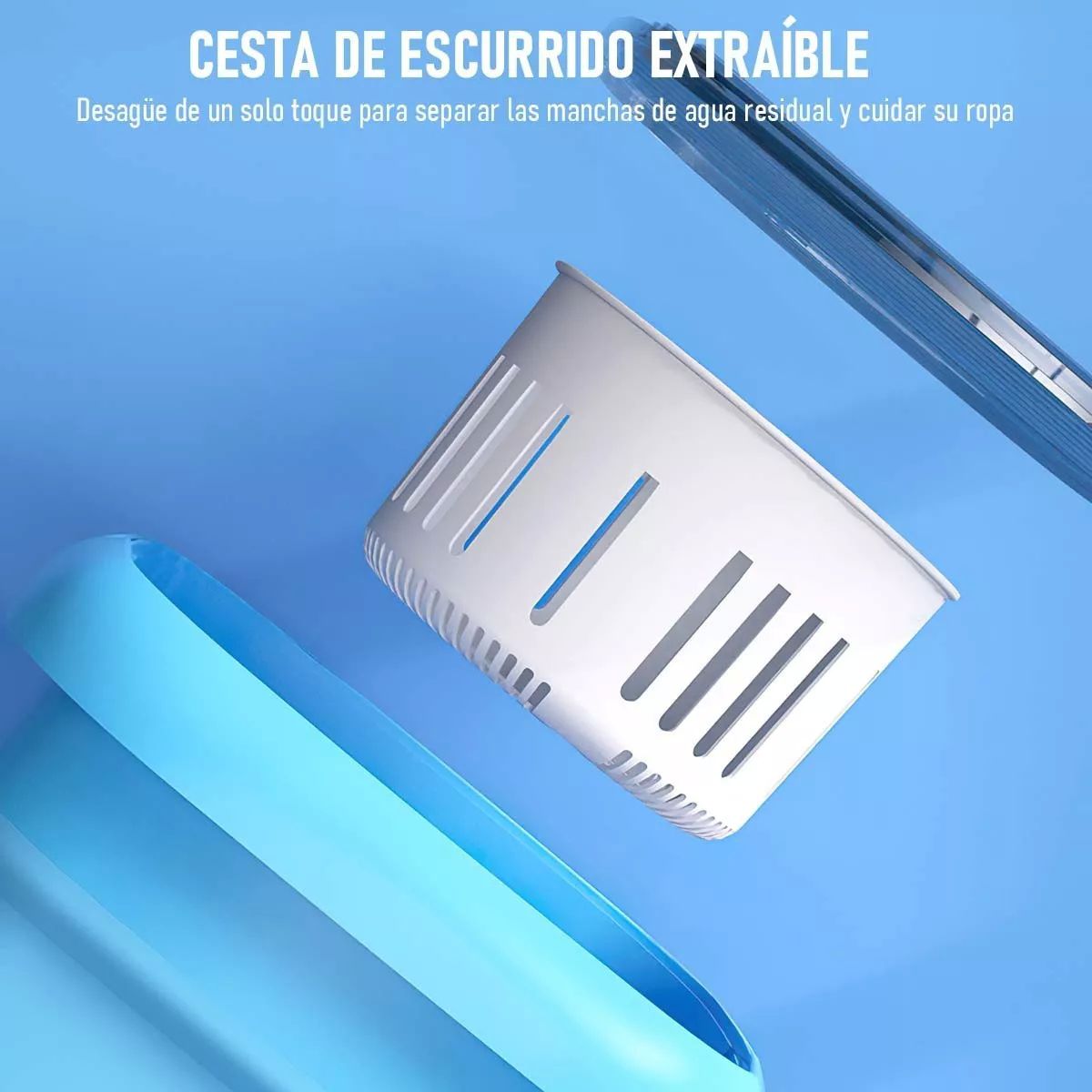 Mini Lavadora Portatil En Cubeta Plegable Con Centrifugado