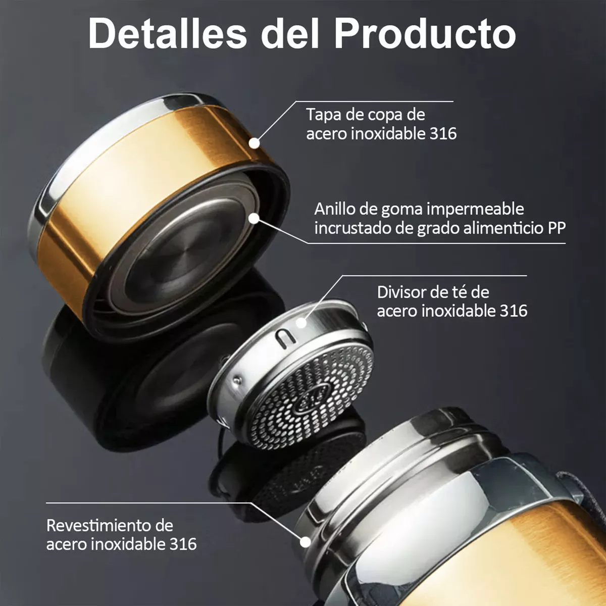 Botella De Agua Fría/caliente Termo Acero Inoxidable 1000ml