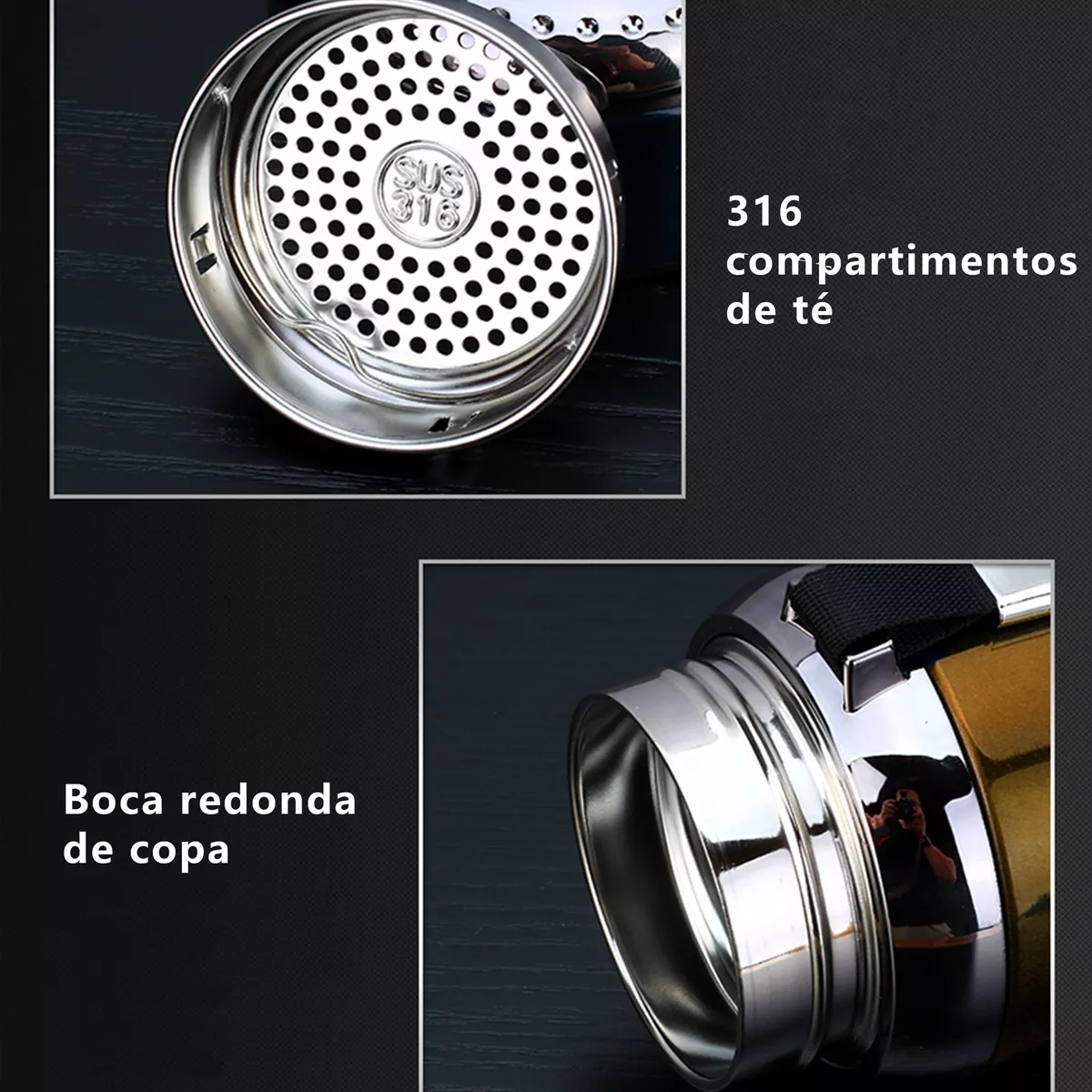 Botella De Agua Fría/caliente Termo Acero Inoxidable 1000ml