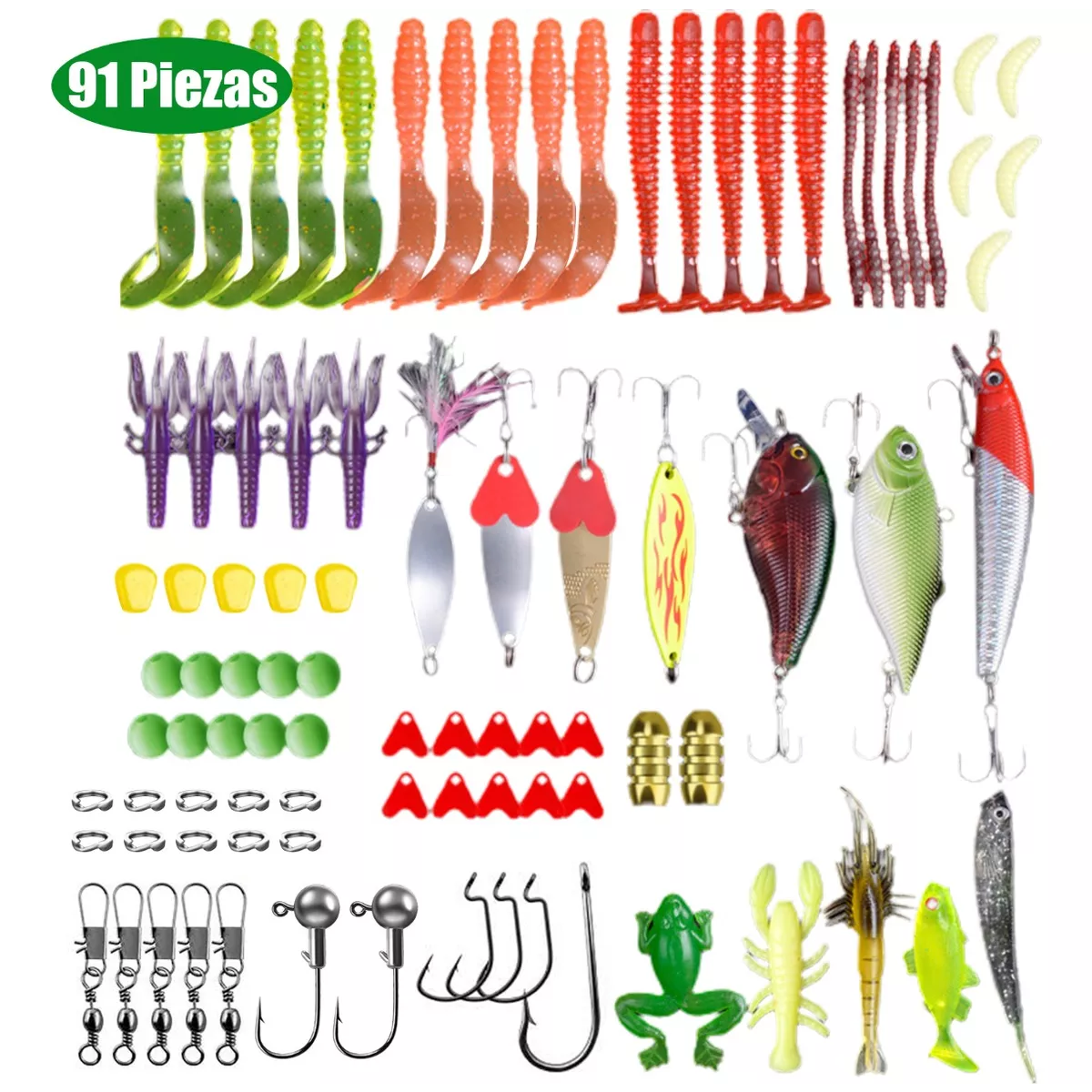 Señuelos De Pesca Kit De Señuelos Con Una Caja 91 Piezas