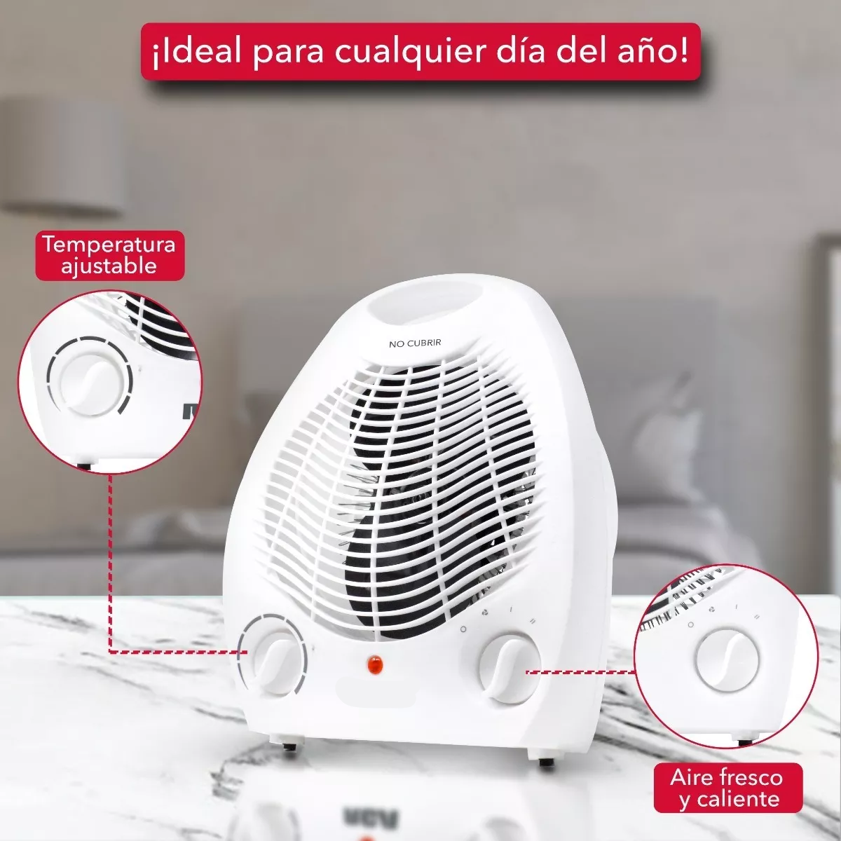  Calefactor Con Ventilador Rc-a01 Color Blanco