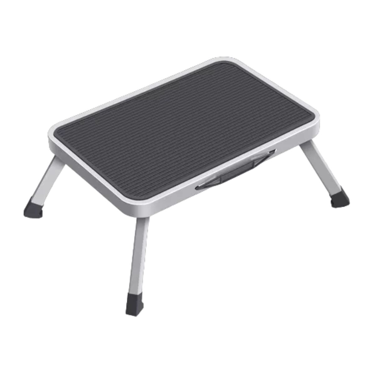 Banco Pequeño Para Cocina Resistente Taburete 1 Escalon, Color Blanco y Gris