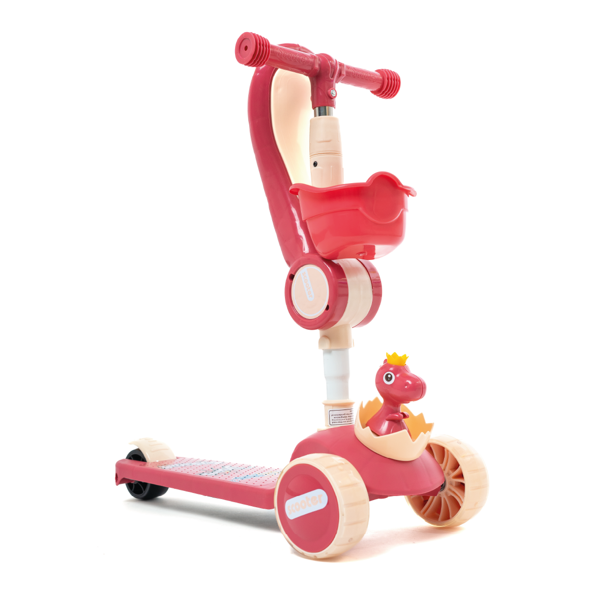 Scooter Patín Del Diablo Plegable Para Niños con Música y Luces LED Color Rosa