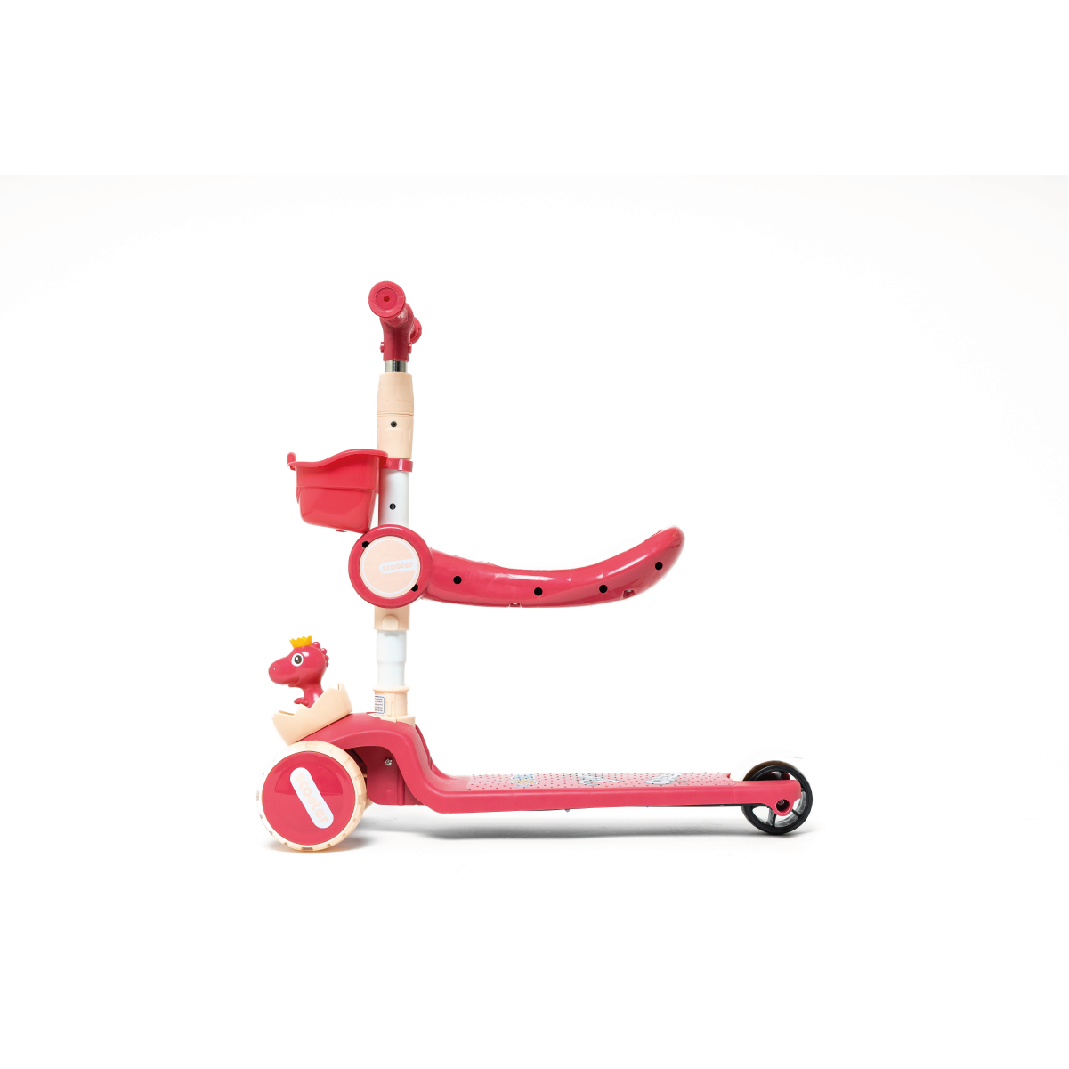 Scooter Patín Del Diablo Plegable Para Niños con Música y Luces LED Color Rosa