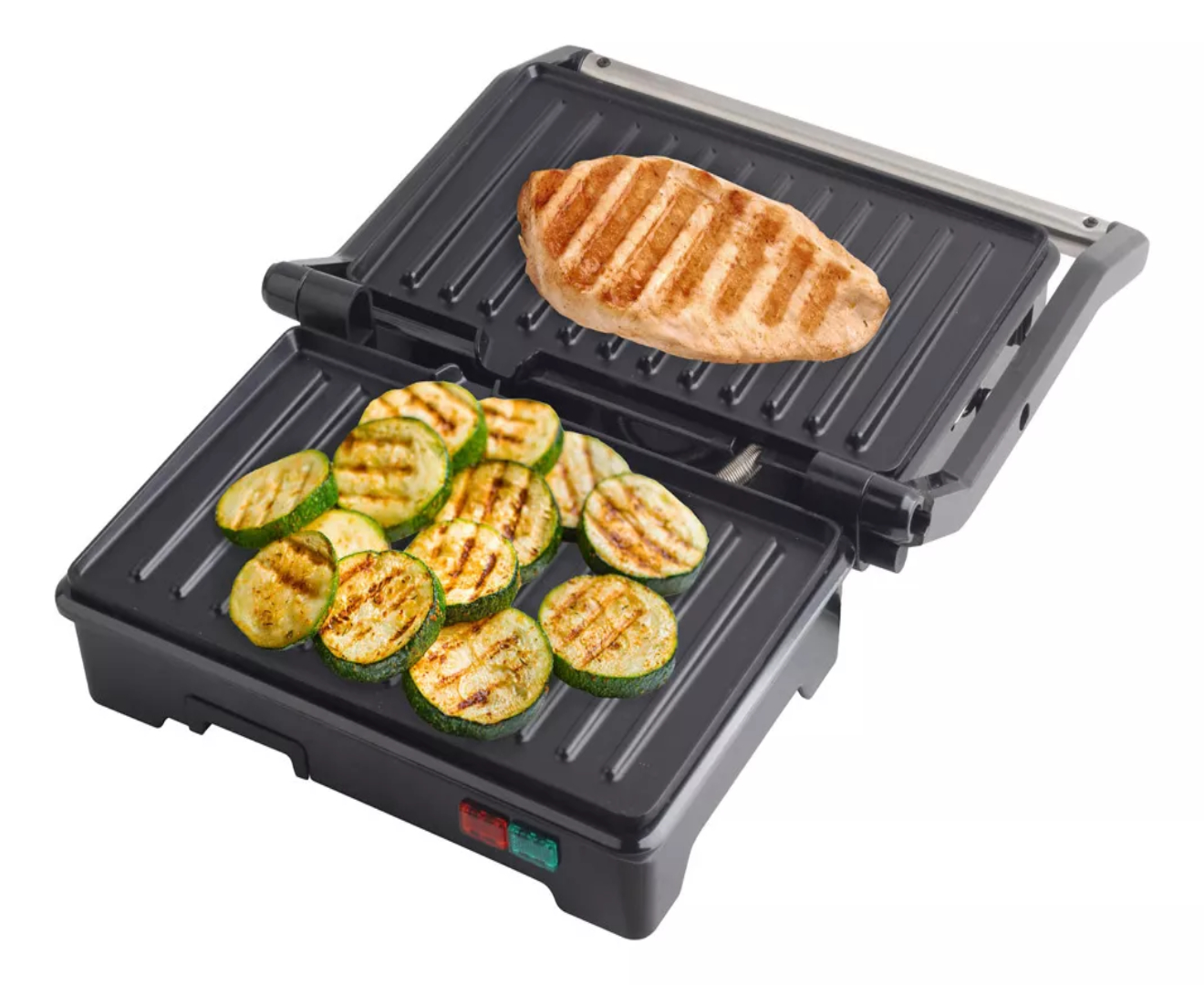 Parrilla Para Panini Grill 2 Rebanadas Acero Masterchef Color Plateado