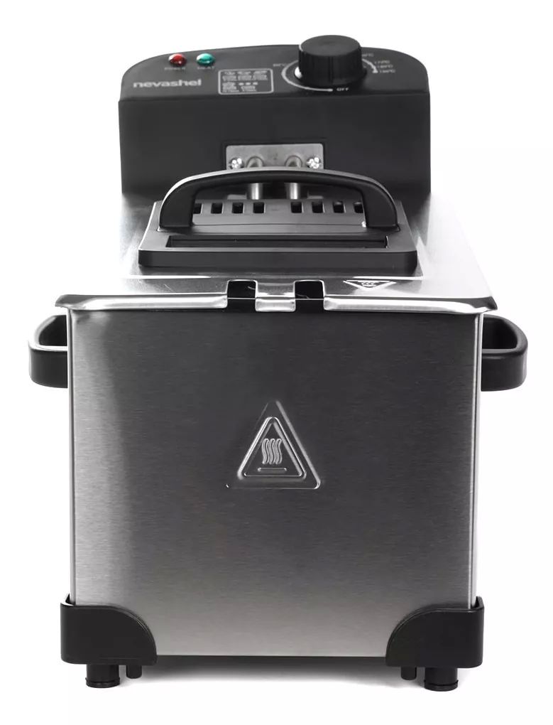 Freidora Electrica Aceite 3.5l Acero Inoxidable Multifuncion Color Plateado