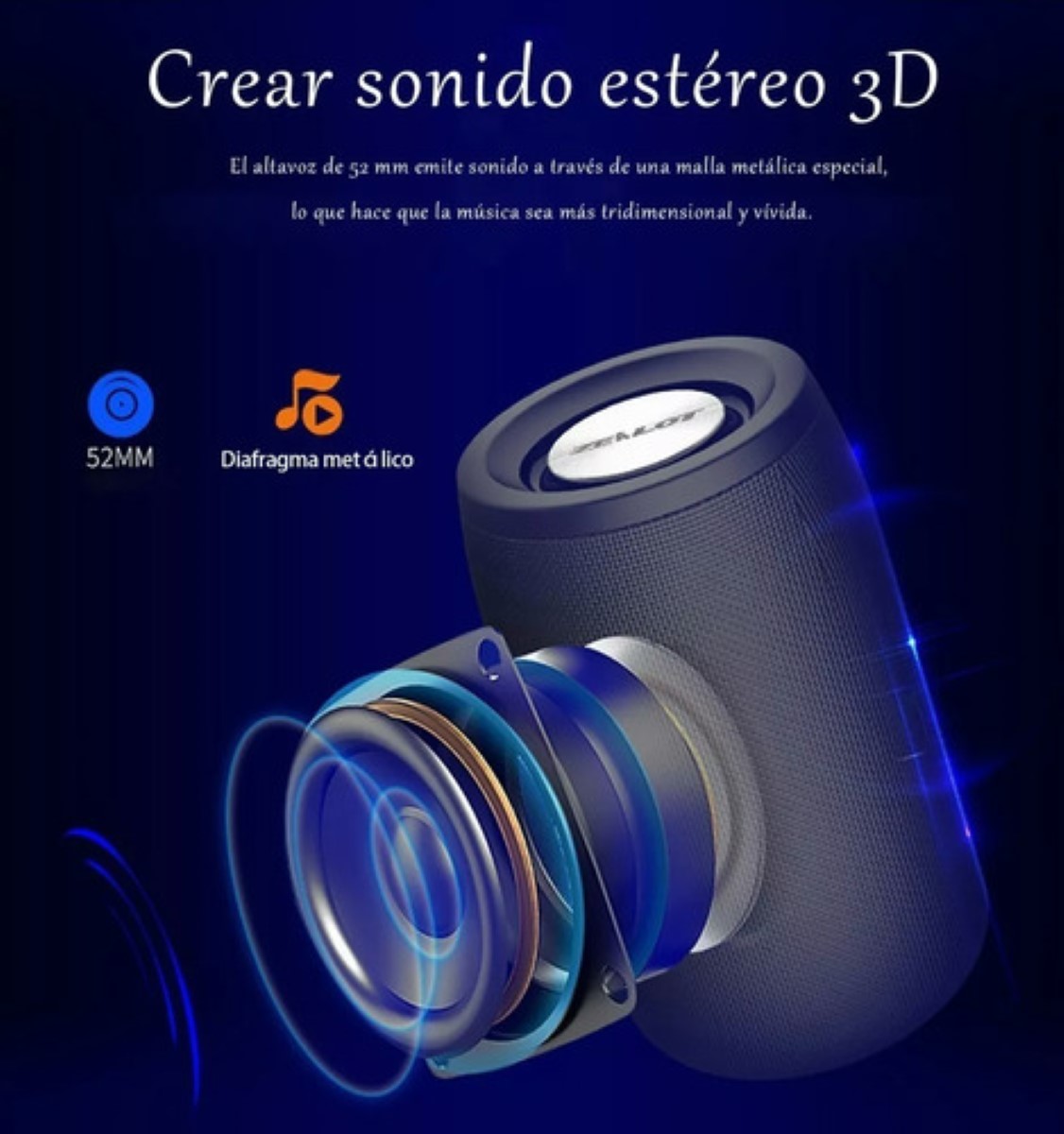 Bocina S32 portátil con bluetooth y wifi, Color Negro
