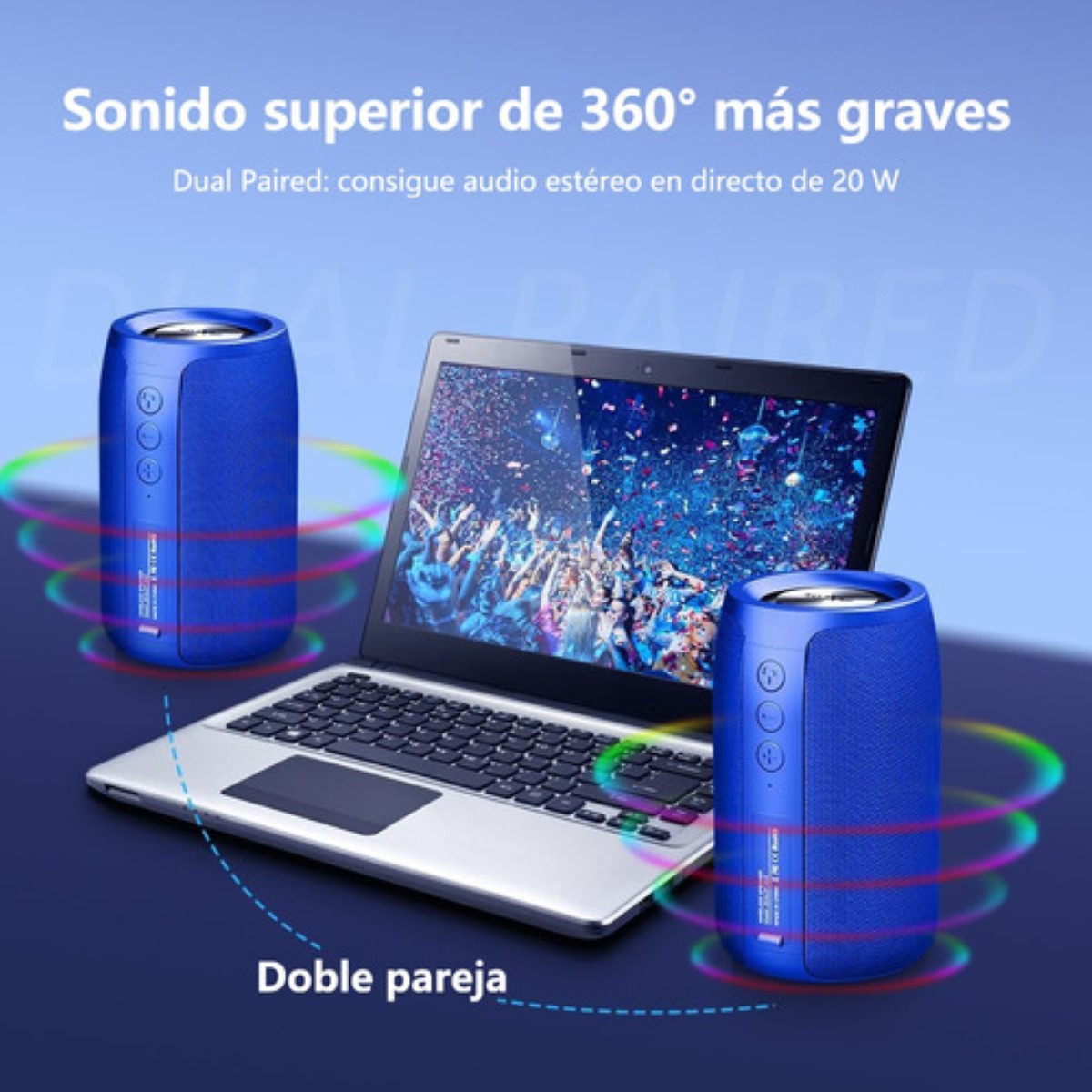 Bocina Portátil Bluetooth 5.0 S32, Color Azul Electrico 