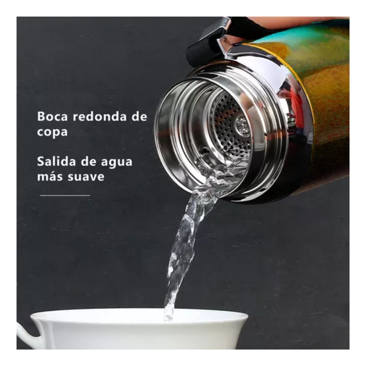 Botella De Agua Fría/caliente Termo Acero Inoxidable 1000ml Marron 
