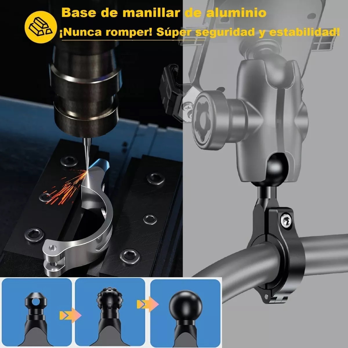 Soporte Antirrobo Porta Celular Para Motocicleta