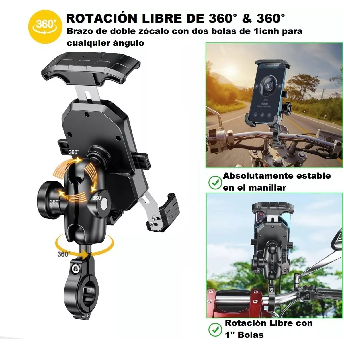 Soporte Antirrobo Porta Celular Para Motocicleta