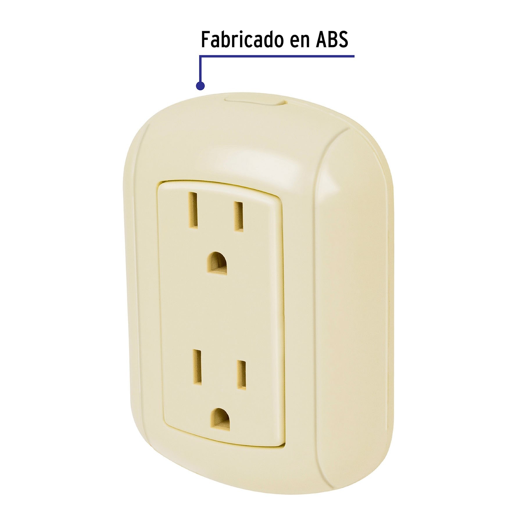 CONTACTO DE SOBREPONER DÚPLEX 2 POLOS+ TIERRA, ABS, VOLTECK 47350