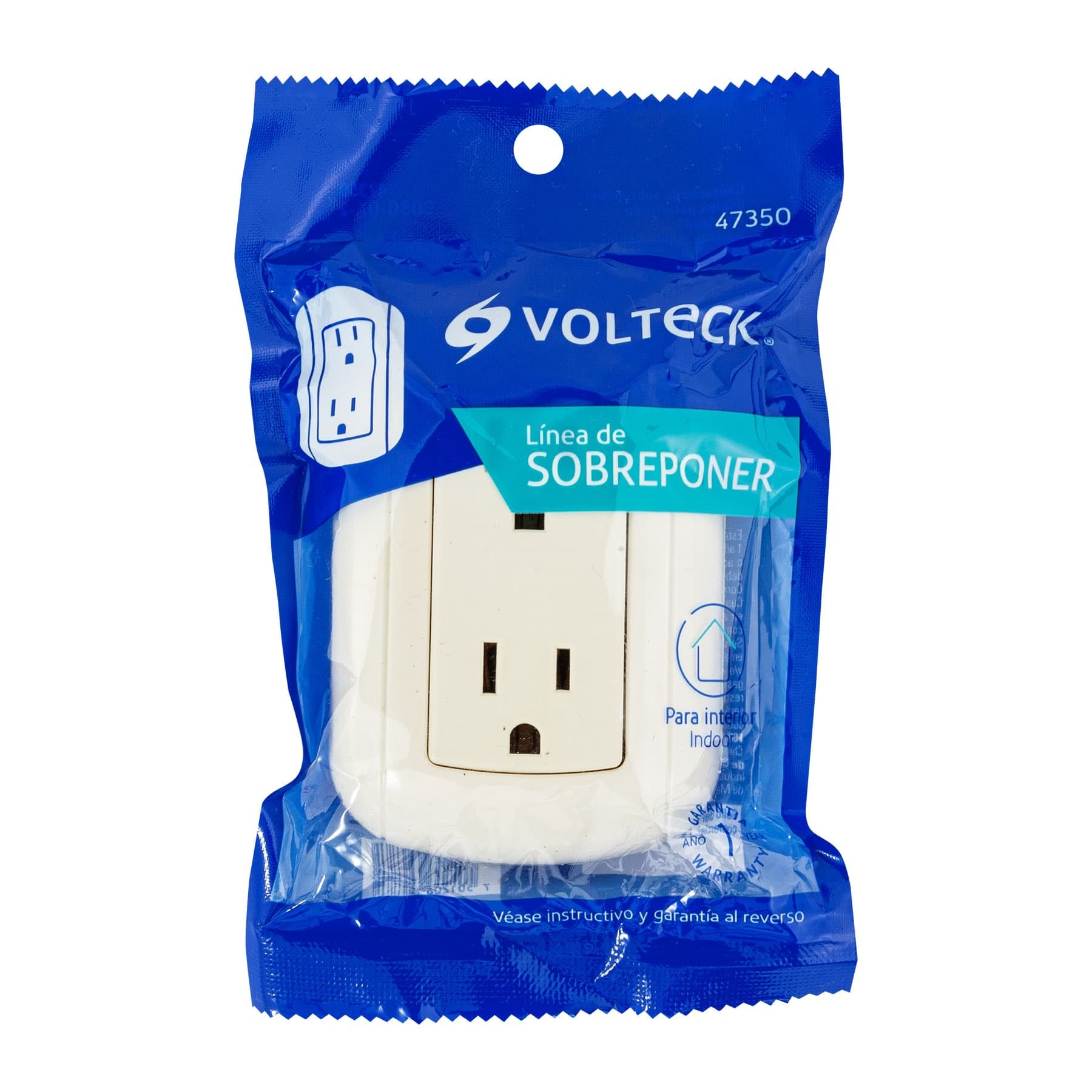 CONTACTO DE SOBREPONER DÚPLEX 2 POLOS+ TIERRA, ABS, VOLTECK 47350