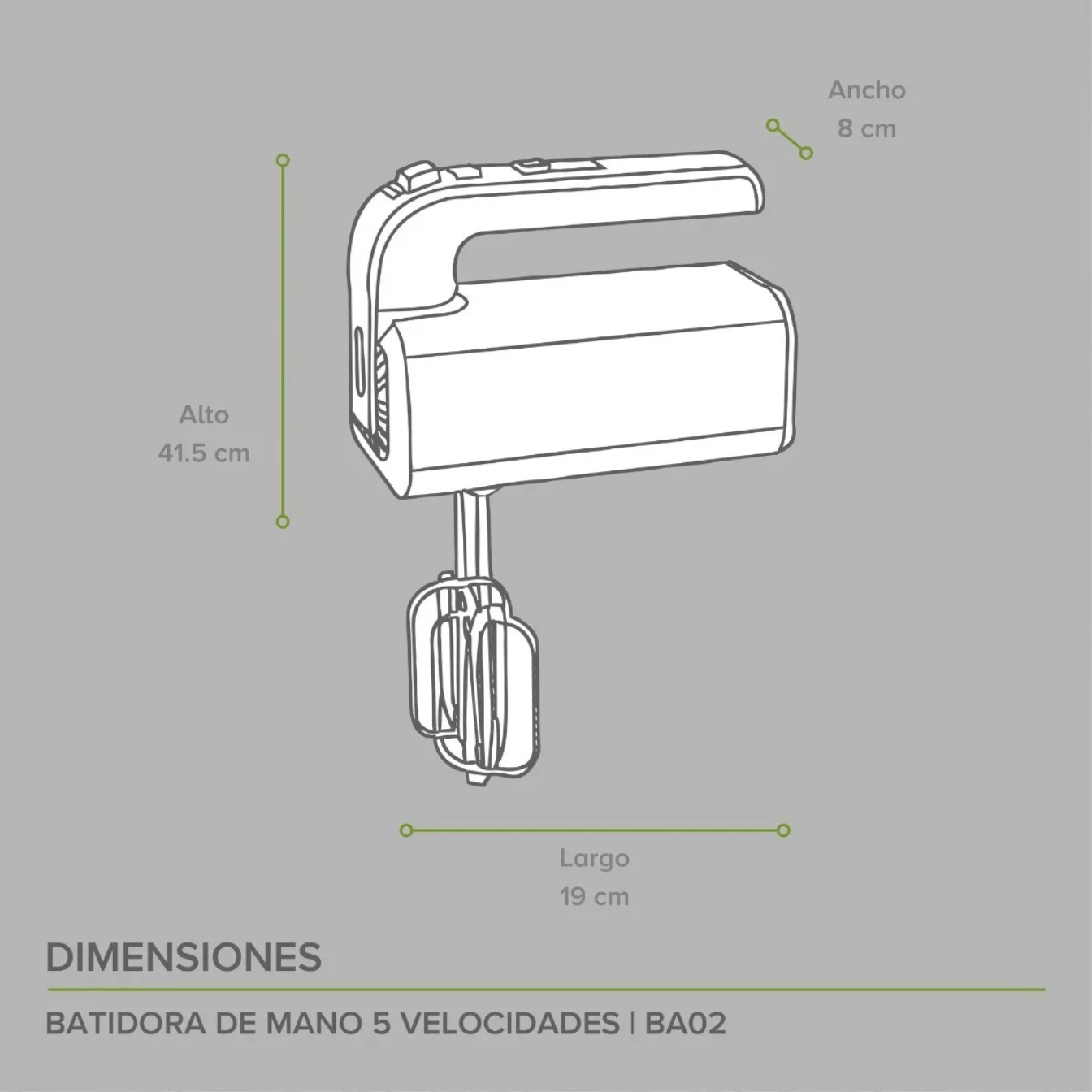 Avera Batidora Manual Electrica 5 Velocidades 300 W Ba02 Color