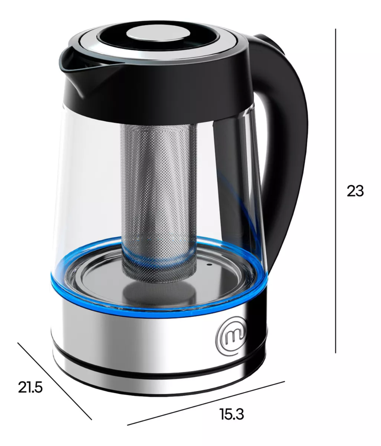 Tetera Eléctrica Fuse Con Infusor 1.7 Lt Acero Masterchef