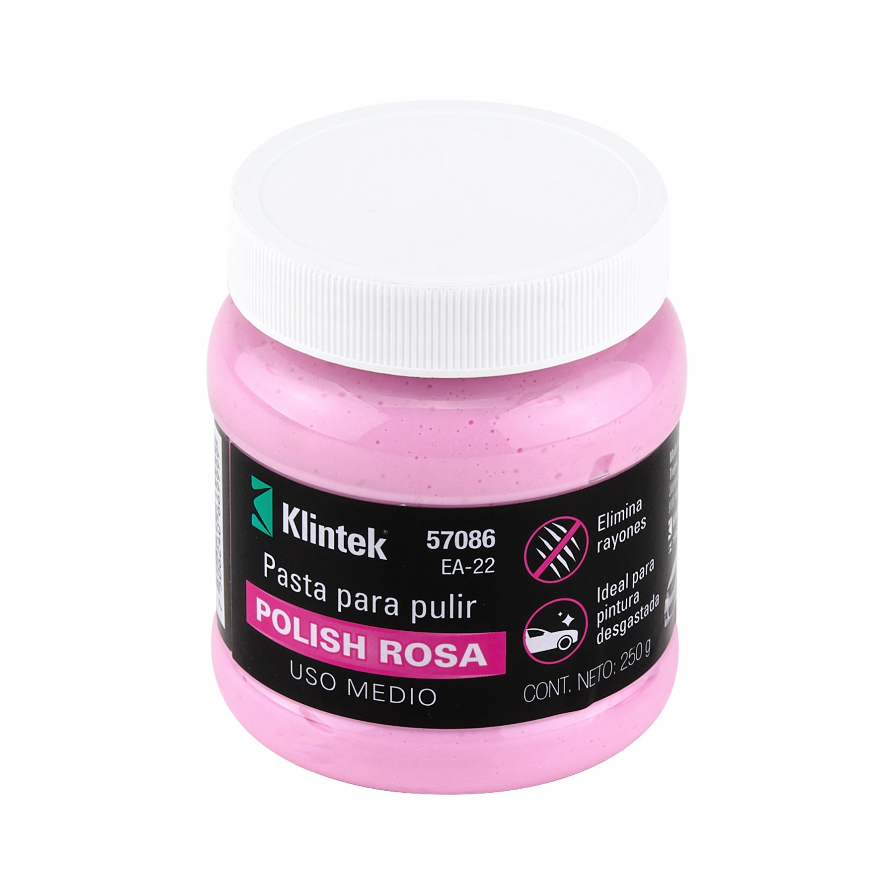 POLISH EN PASTA ROSA PARA AUTO, 250 G, USO LIGERO, KLINTEK 57085