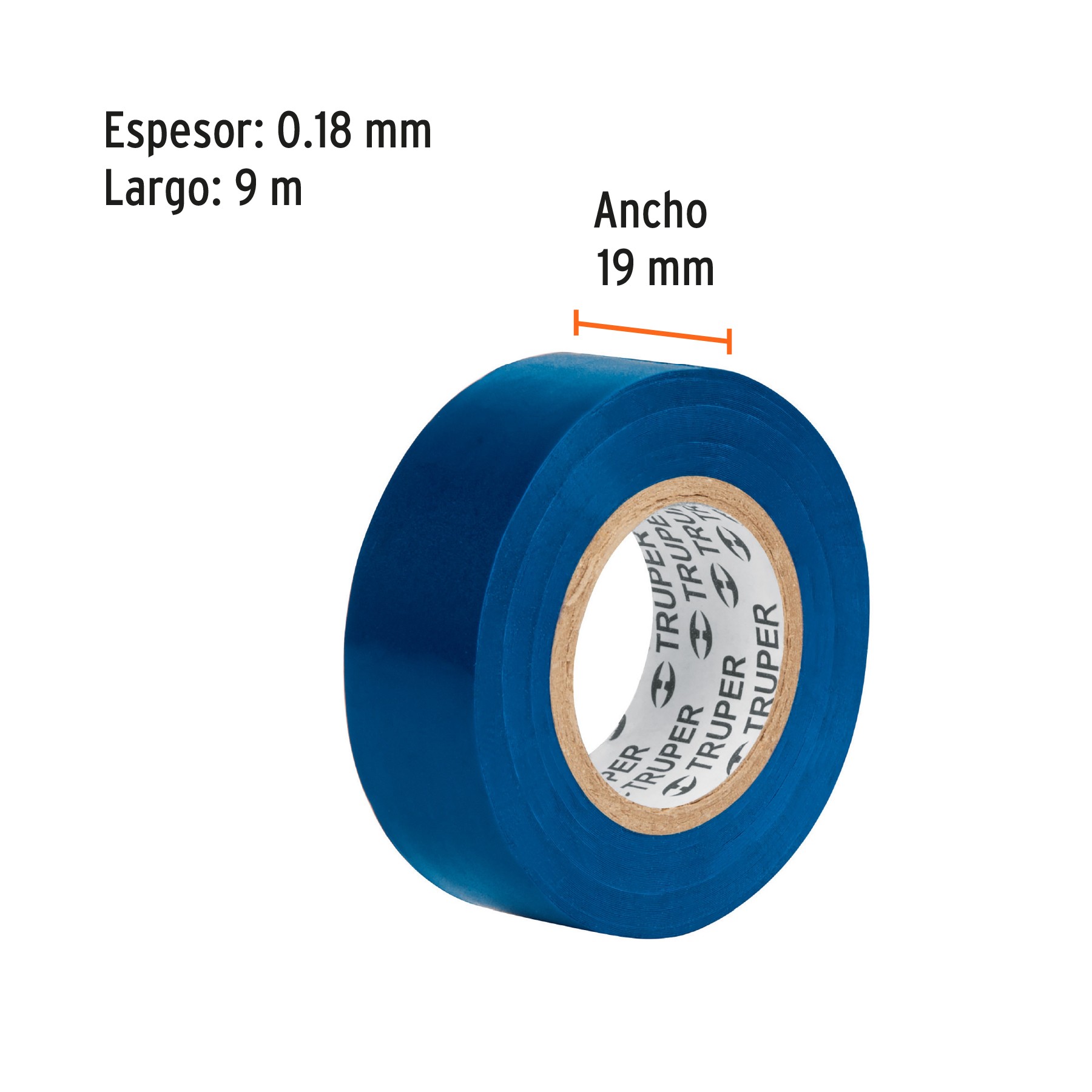 CINTA DE AISLAR DE 9 M X 19 MM, AZUL, TRUPER 13514