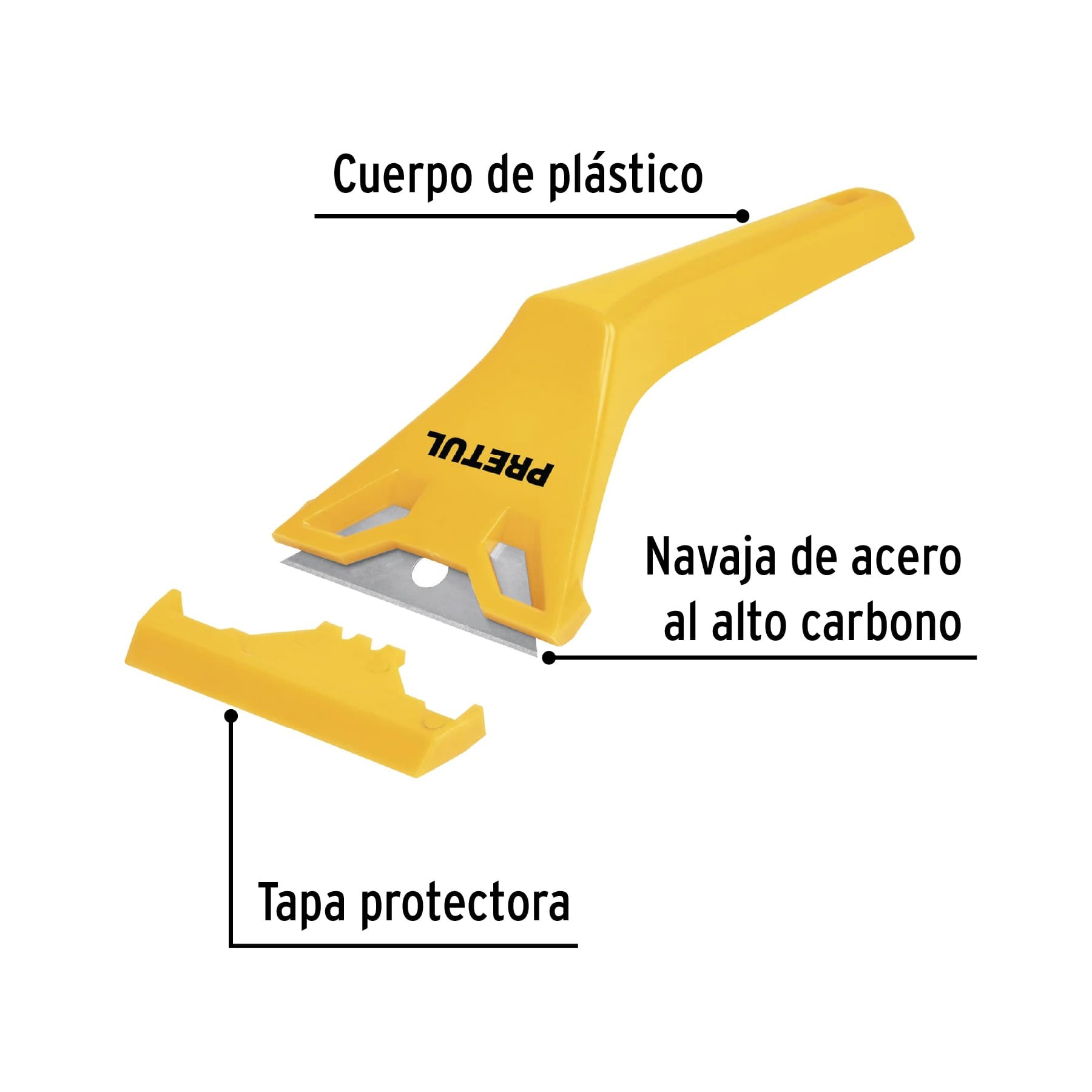 RASPADOR PLÁSTICO CON NAVAJA DE 2-3/8", PRETUL 24055