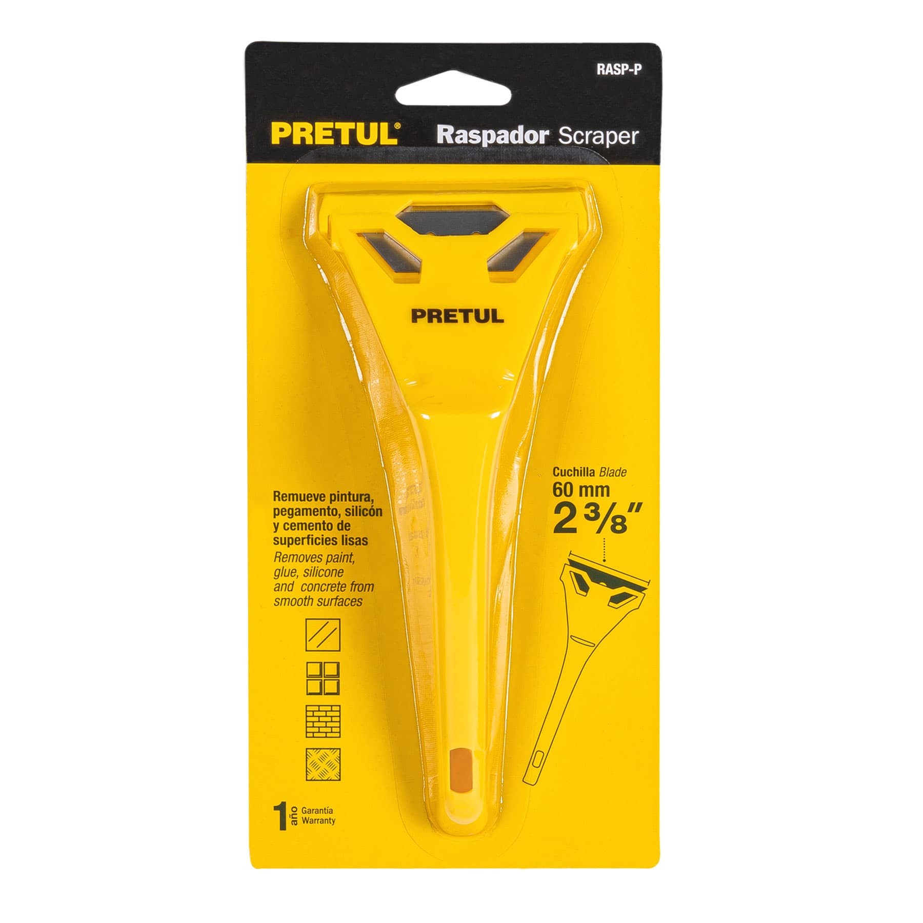 RASPADOR PLÁSTICO CON NAVAJA DE 2-3/8", PRETUL 24055
