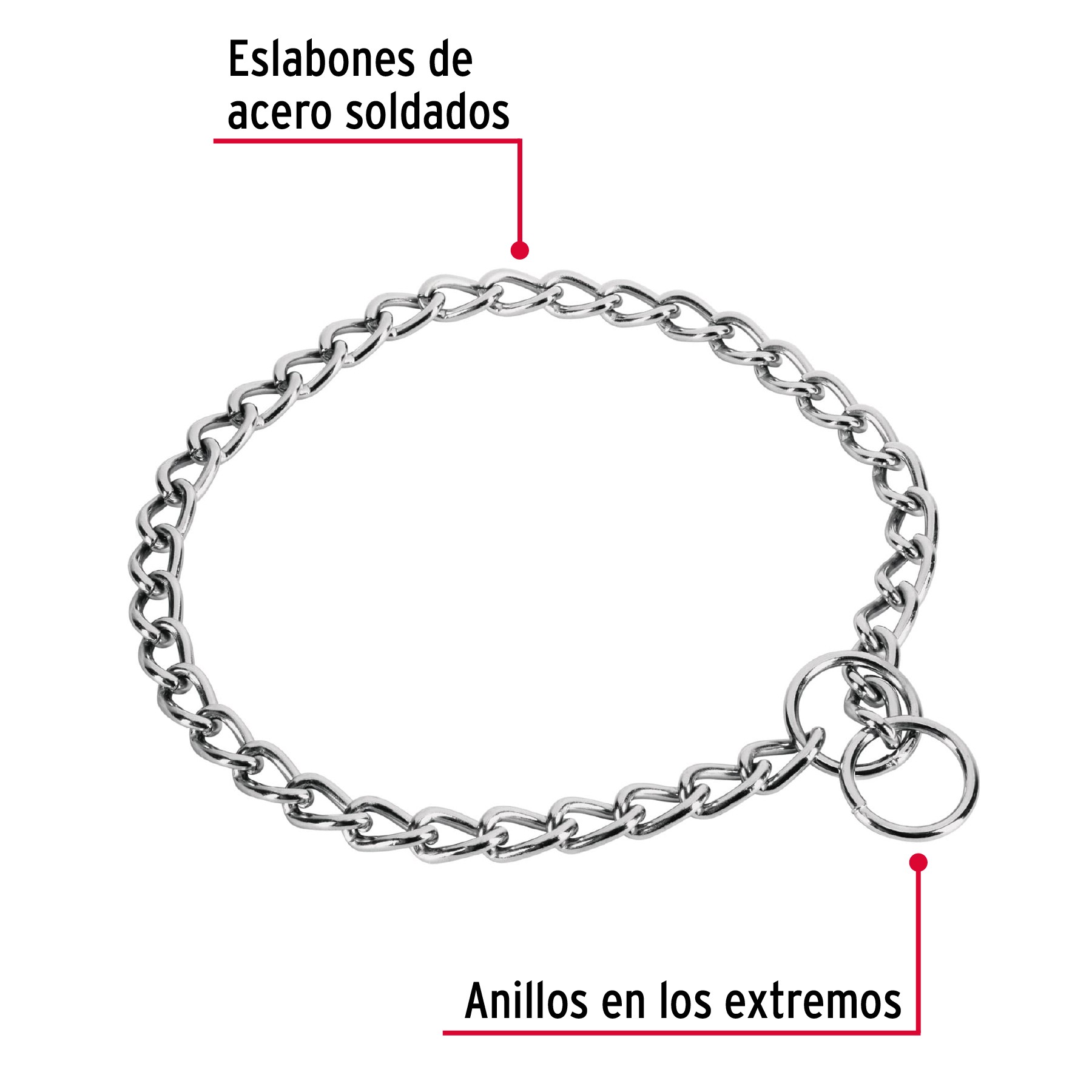 COLLAR DE ENTRENAMIENTO PARA PERRO, 60 CM, ESLABÓN DE 4 MM FIERO 44293
