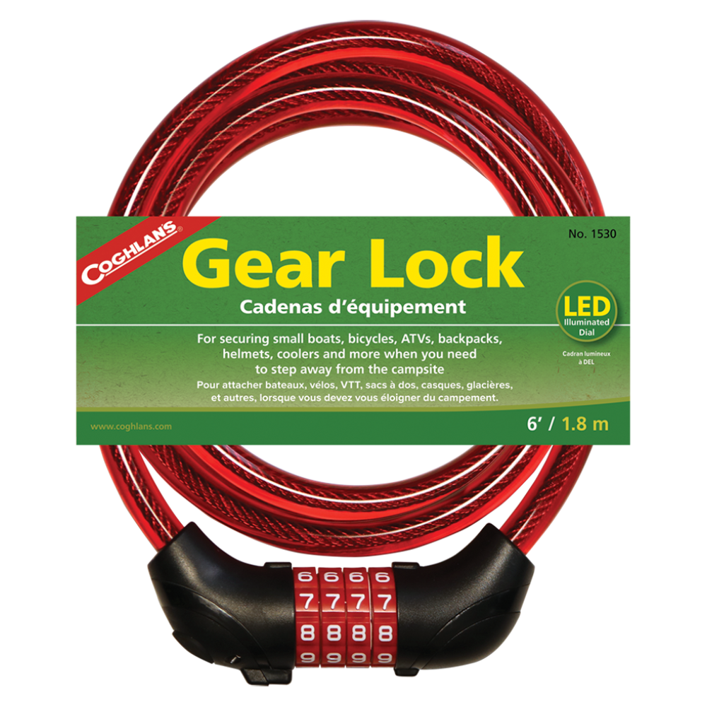 Candado reforzado rojo, con combinación y luz COGHLAN'S 1530