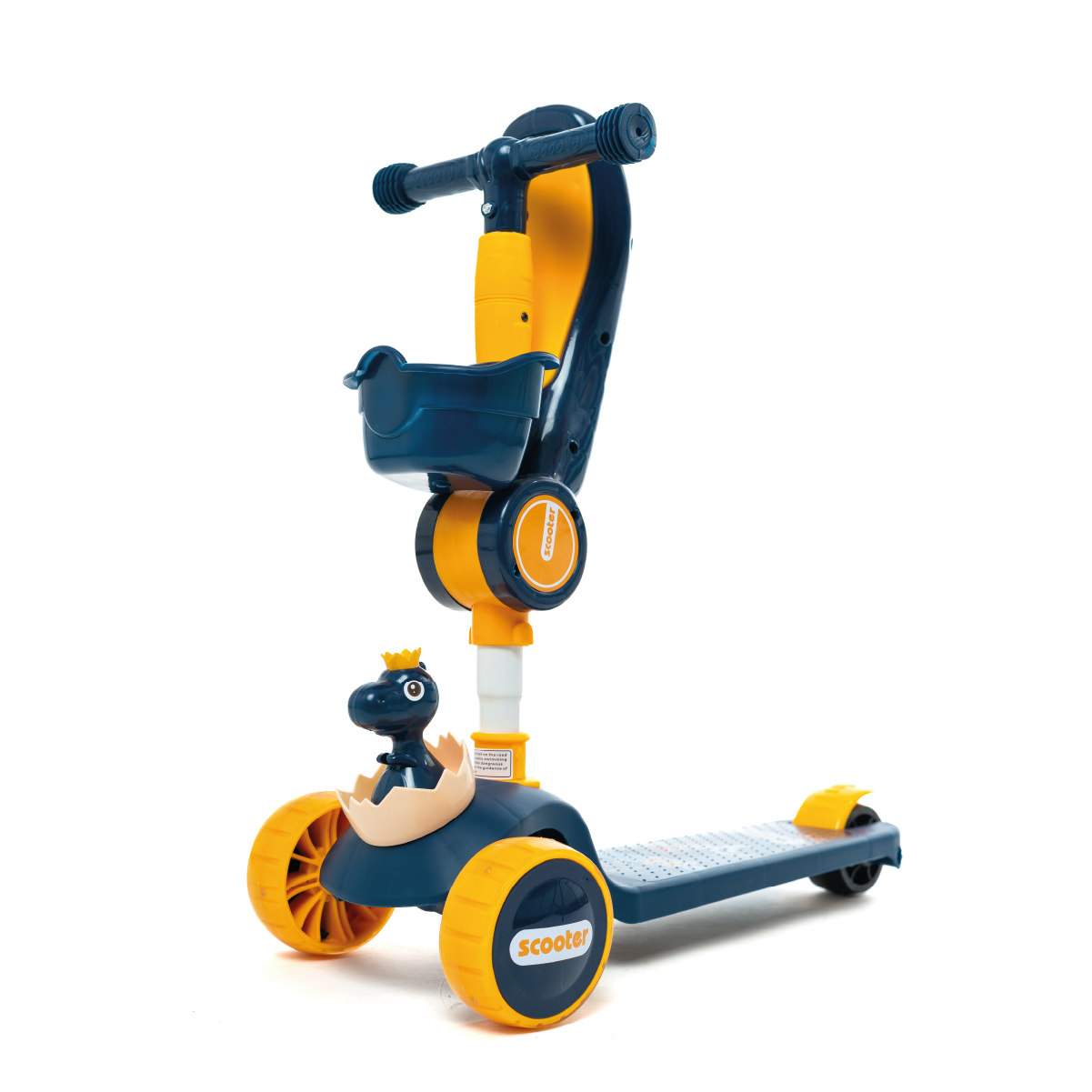 Scooter Patín Del Diablo Plegable Para Niños con Música y Luces LED Color Azul