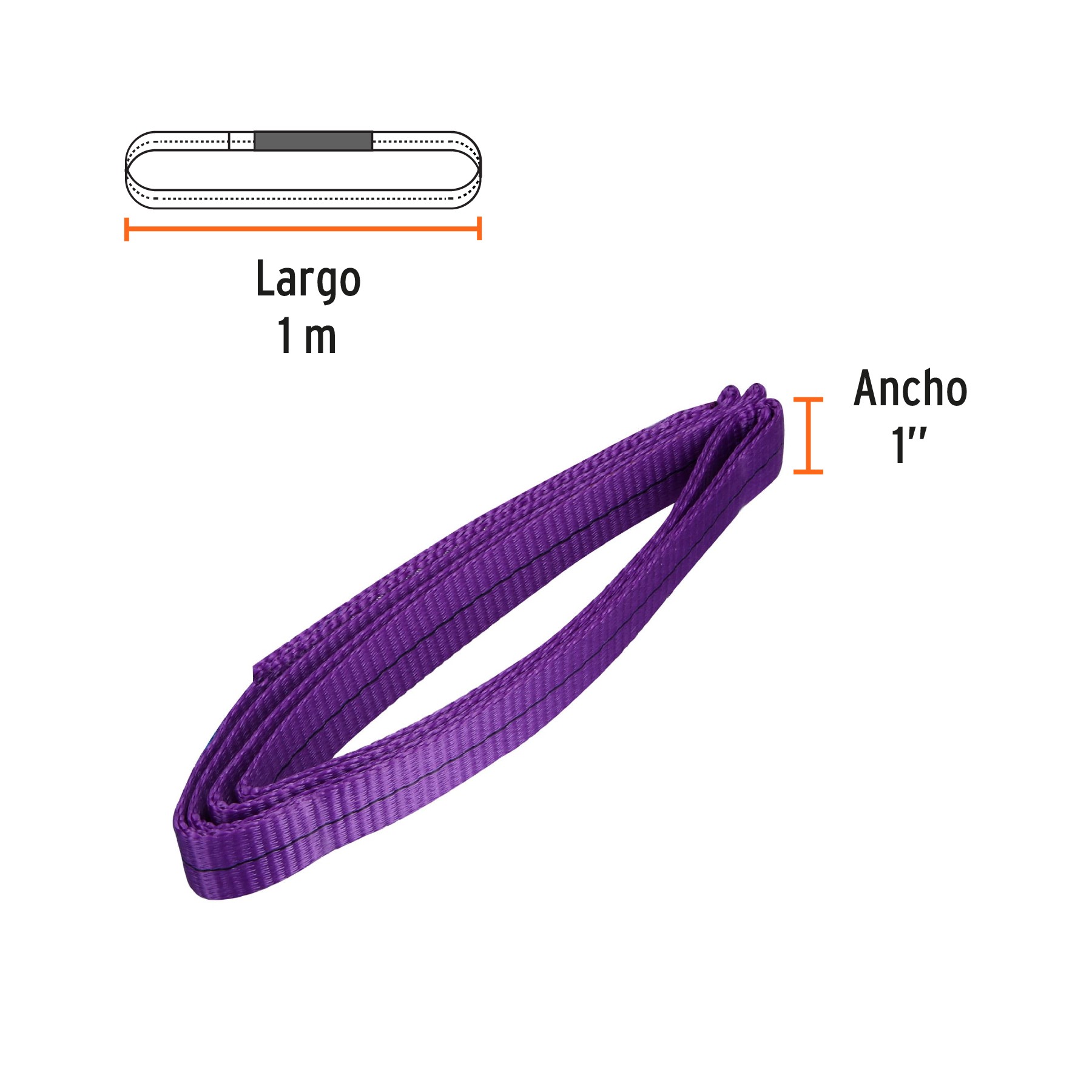 ESLINGA DE POLIÉSTER REDONDA SIN FIN, 1 T X 1 M, TRUPER 101620