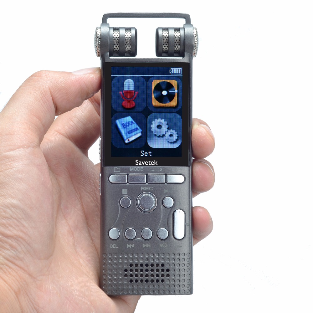Grabadora de Voz Profesional Savetek de 32 GB y Pantalla de 1,8"
