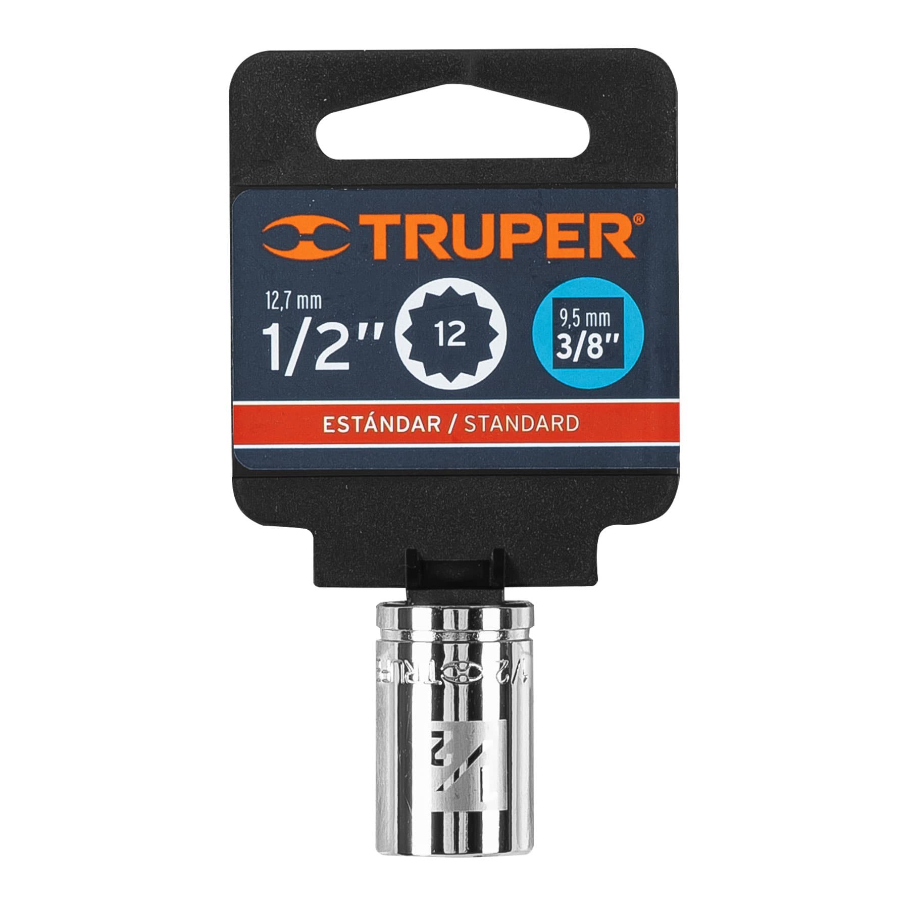 DADO DE 1/2", 12 PUNTAS, CUADRO 3/8", TRUPER 13584