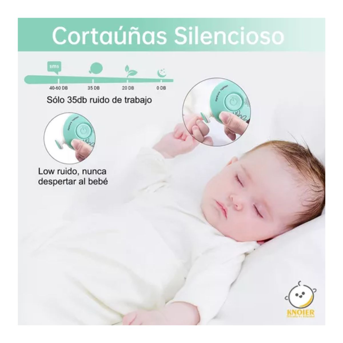 Lima De Uñas Eléctrica Cortauñas Set De Cuidados Para Bebe Verde