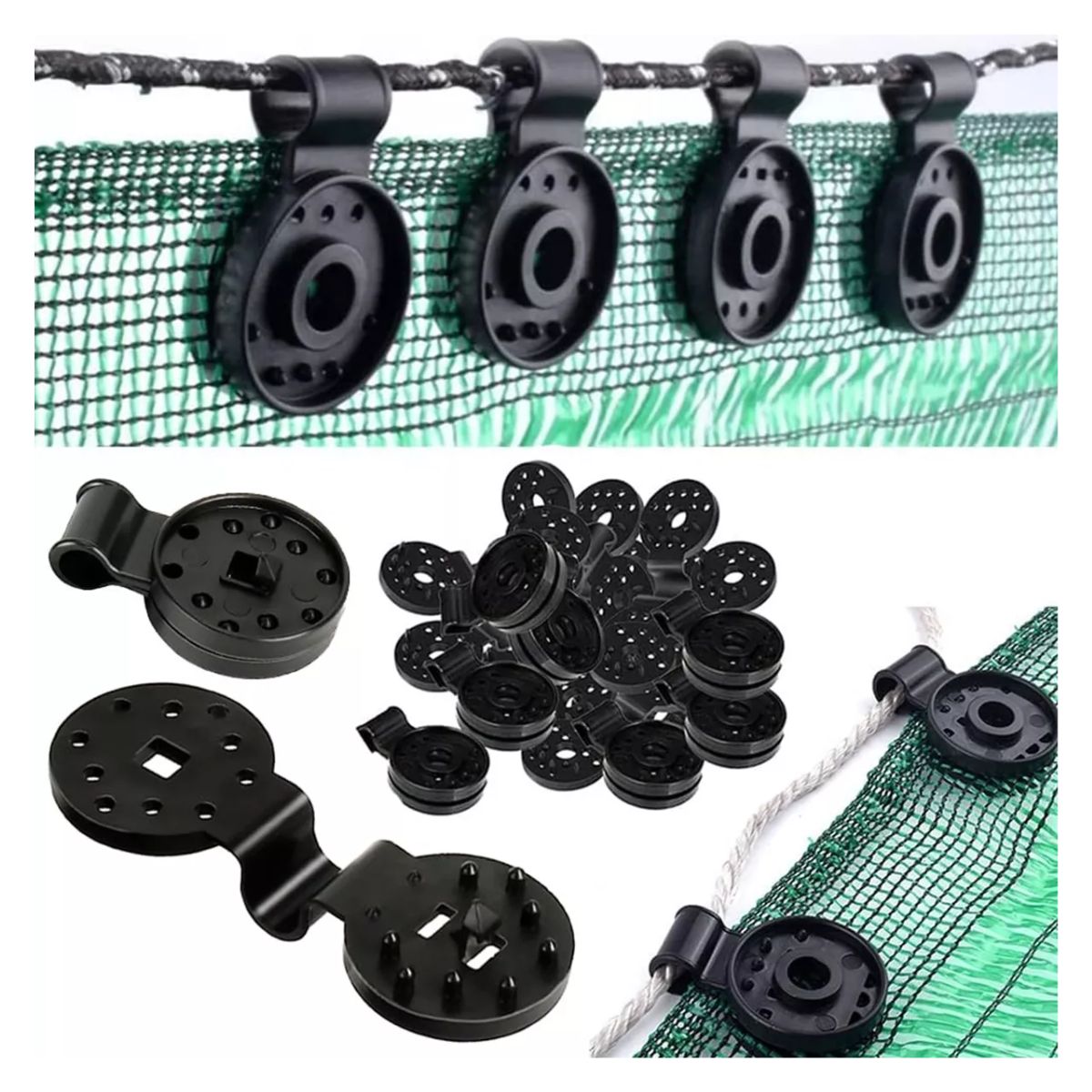 50pzs Ojillo Sujetador Clip Para Malla Sombra Y Tela Paisaje negro