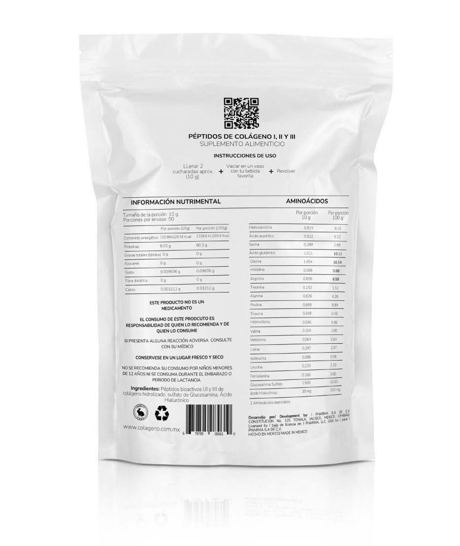 Colágeno + Ácido Hialurónico+ Glucosamina con Vitaminas