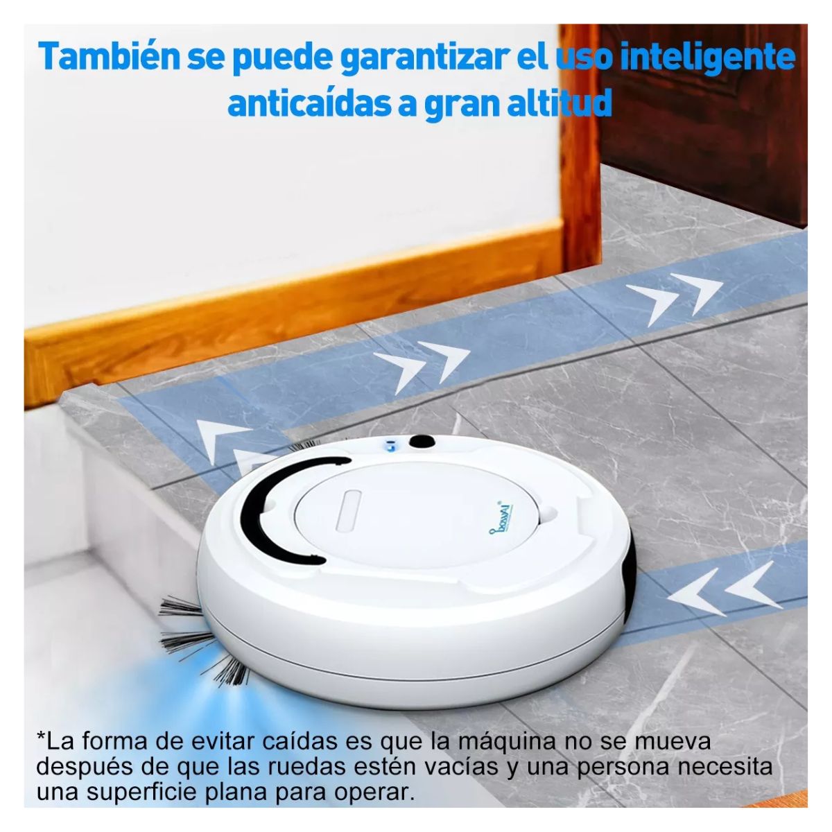 Aspiradora Trapeadora Robot Inteligente 1800pa Para Limpiar, Blanco
