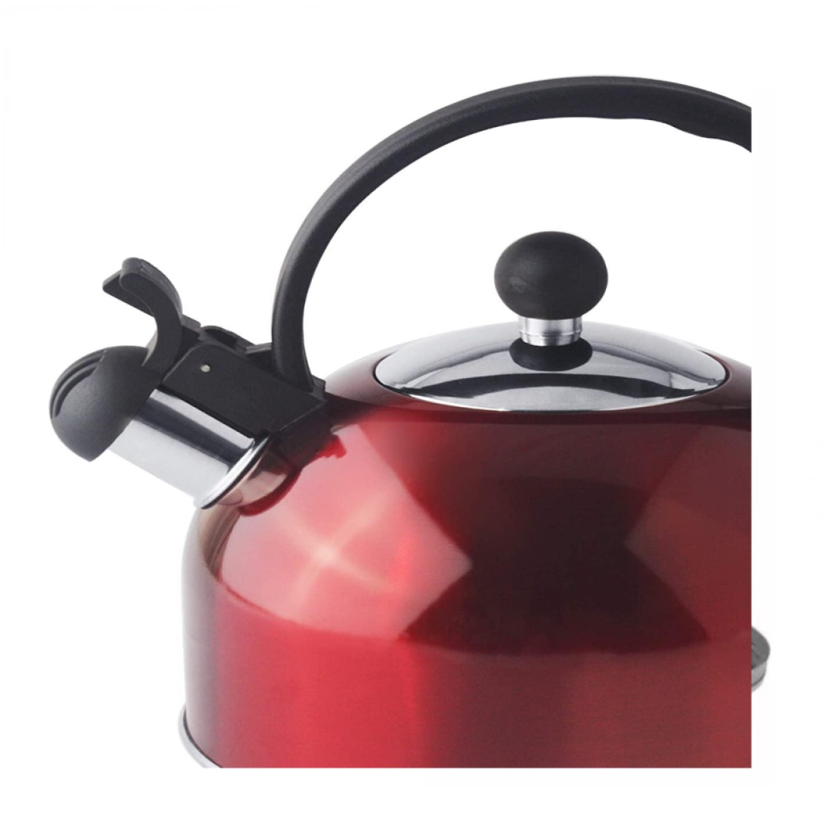 Tetera silvadora de 3 litros color rojo Acero Inoxidable.