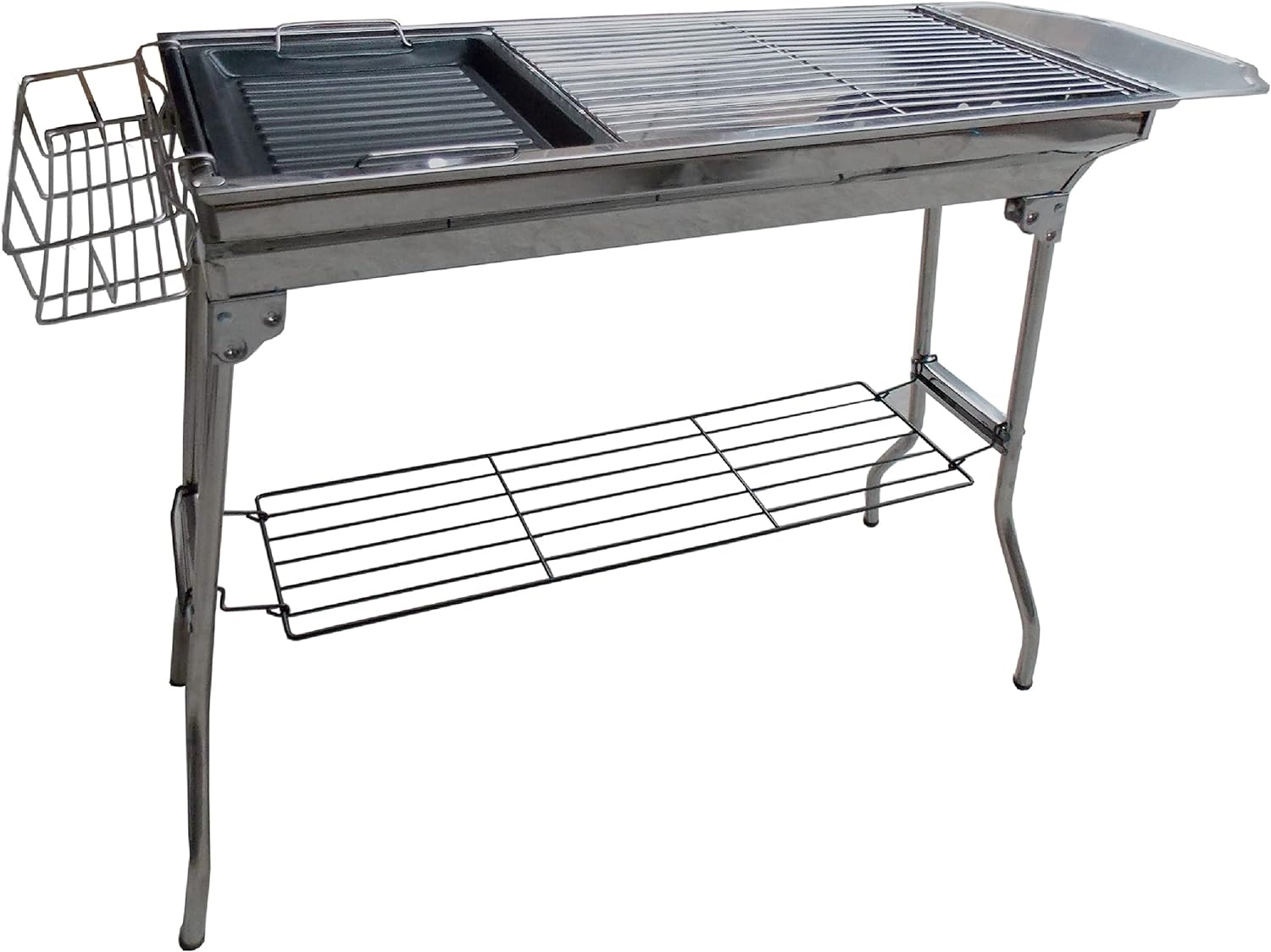 Asador de carbónde Acero inoxidable, portátil, plegable con bolsa de viaje