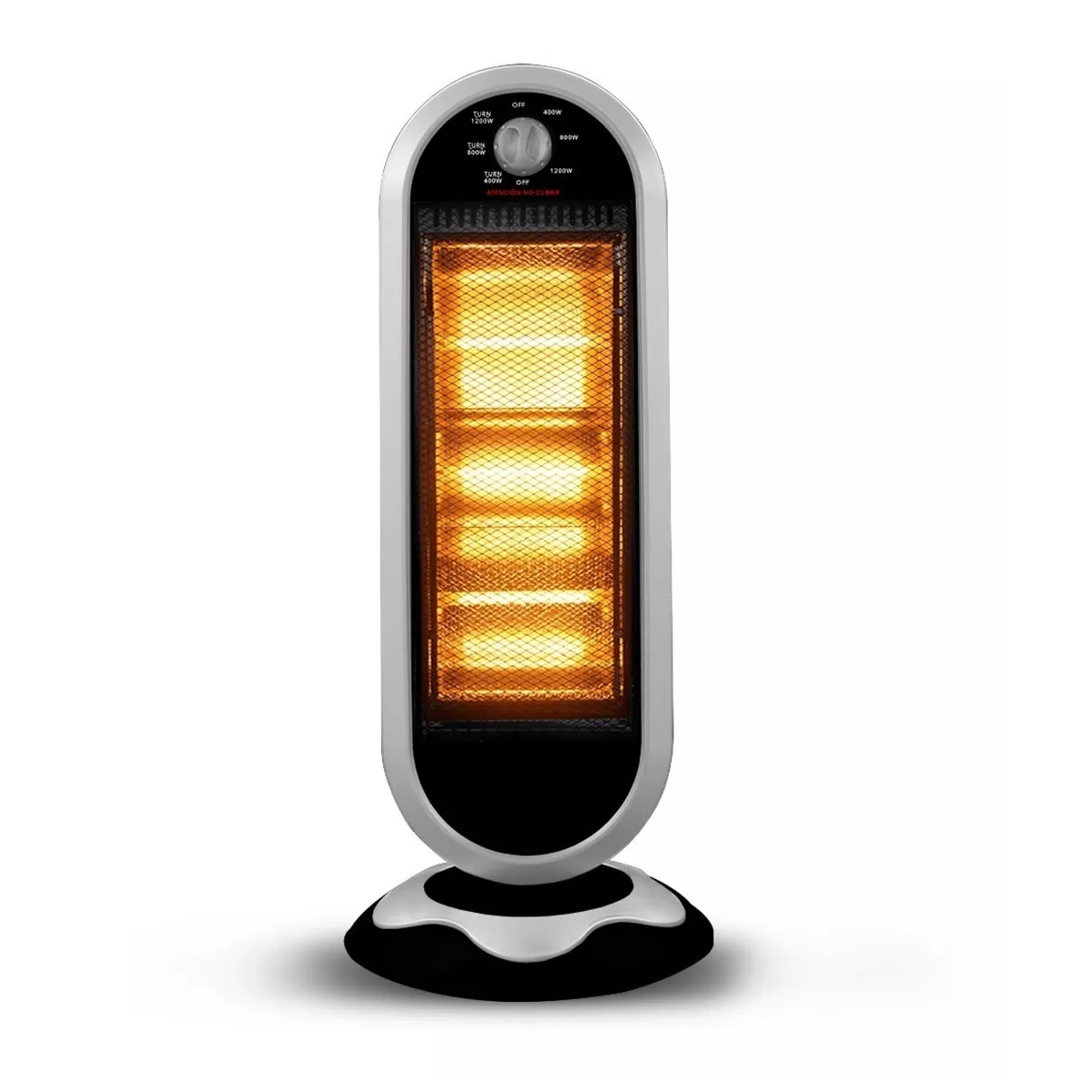 Calefactor De Halógeno 3 Niveles De Potencia Rc-h3 Color Negro con plata