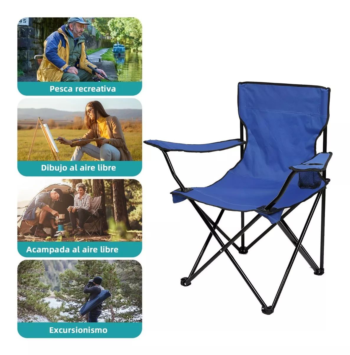 Silla Para Playa Alberca Camping Y Pesca Portatil Plegable.