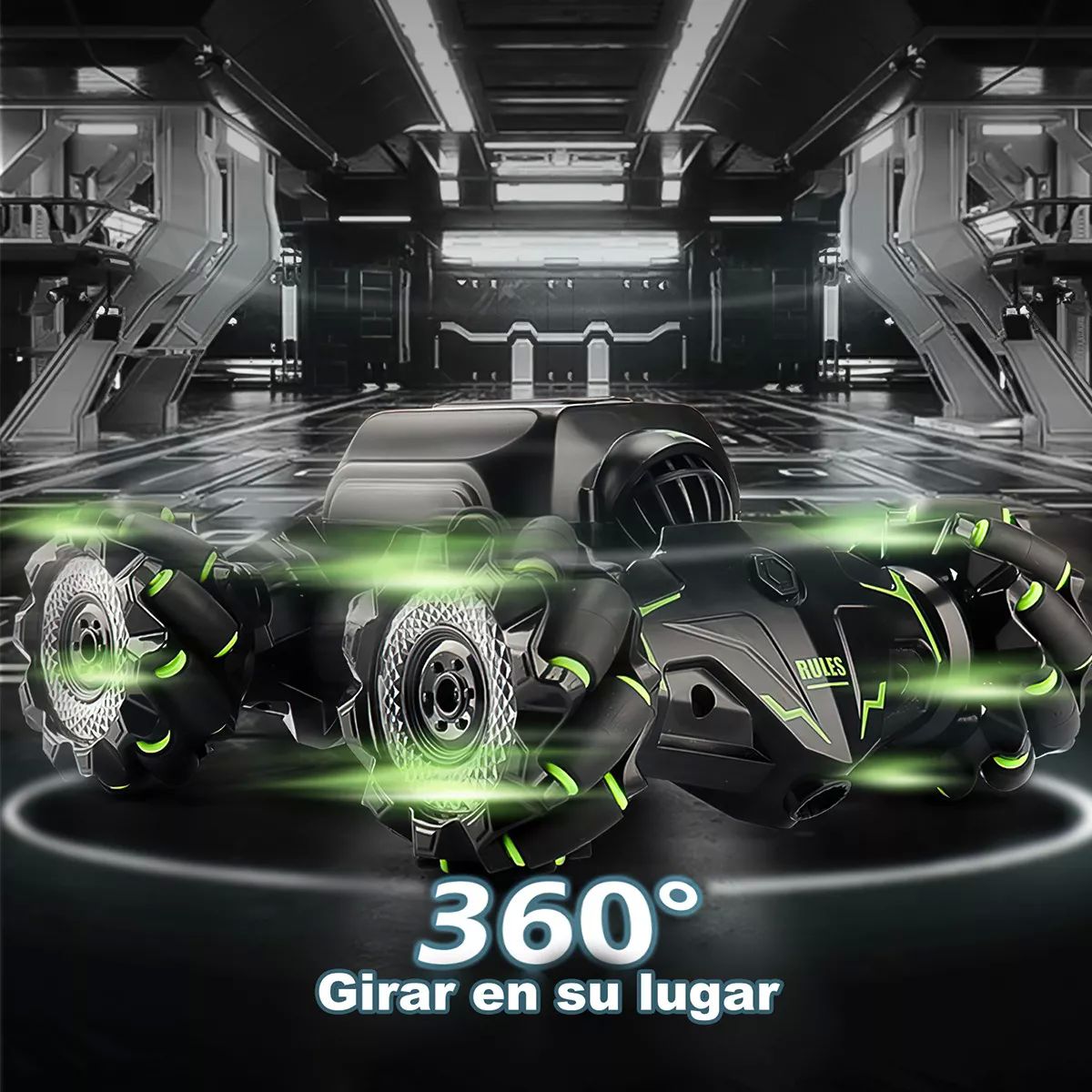 Carro Coche Control Remoto Negro Recargable Doble Gesto Conducción Bidireccional Rotación 360 Juguetes